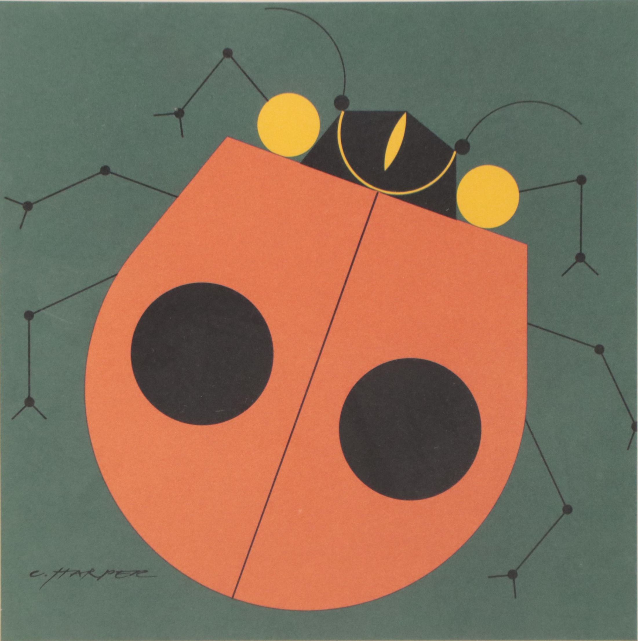 Charley Harper Lithograph "Ladybug"