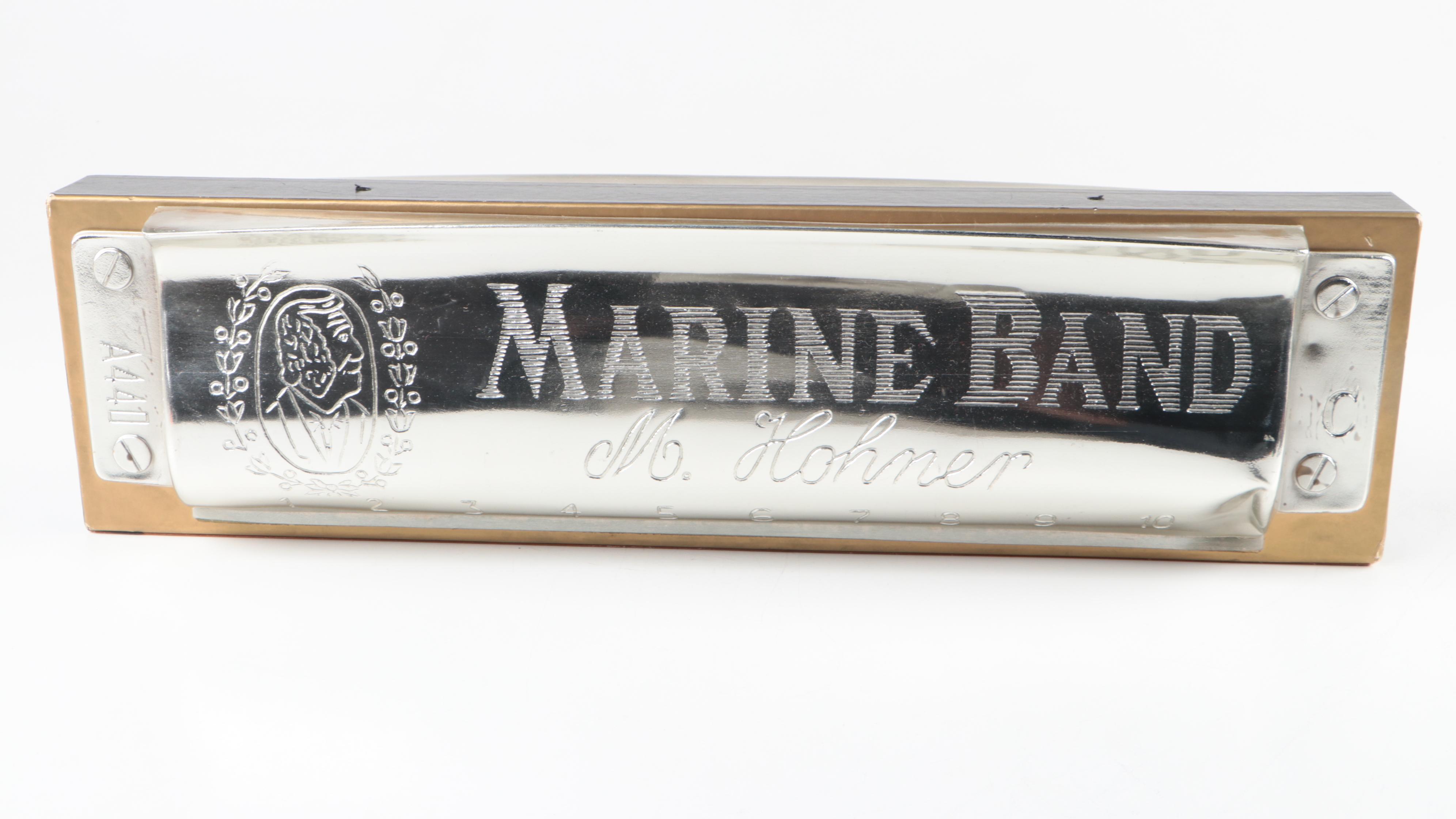 Matthias Hohner "Marine Band" Cardboard and Plastic Store Display Harmonica