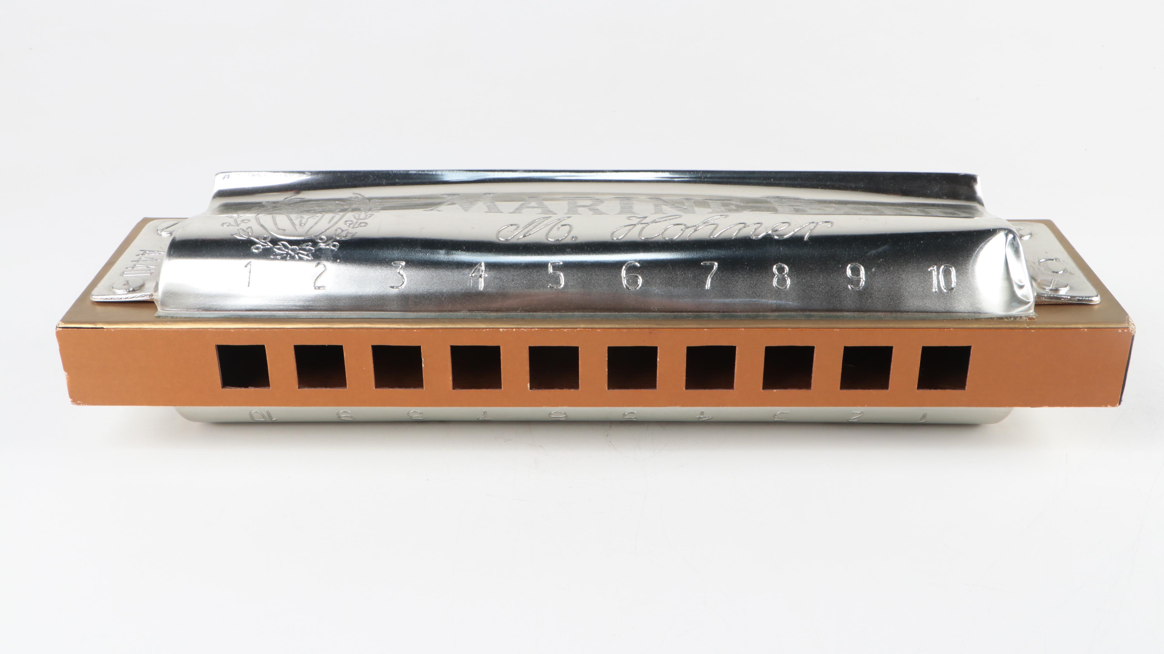 Matthias Hohner "Marine Band" Cardboard and Plastic Store Display Harmonica