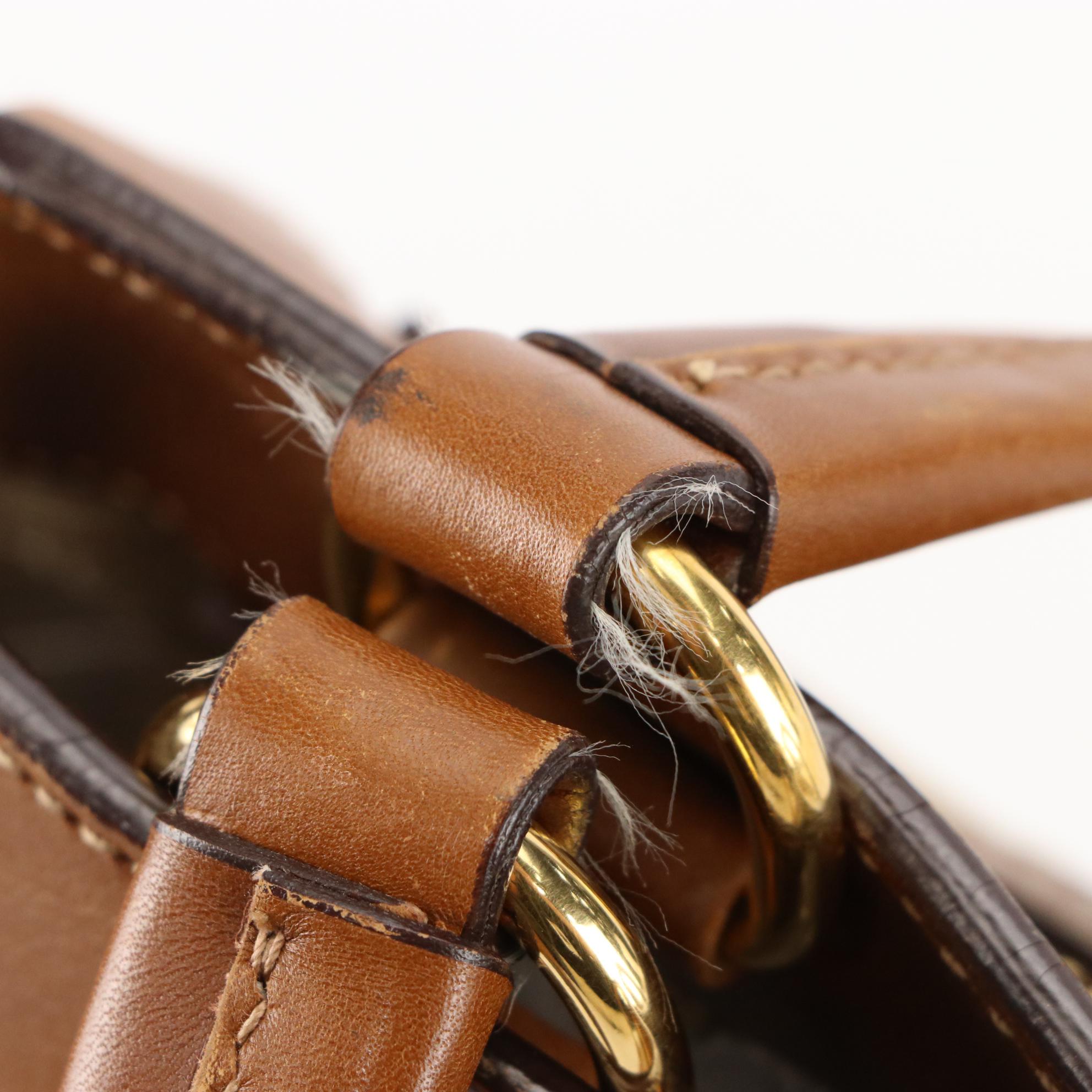 Prada Tessuto Shoulder Bag in Tan Nylon and Leather Trim