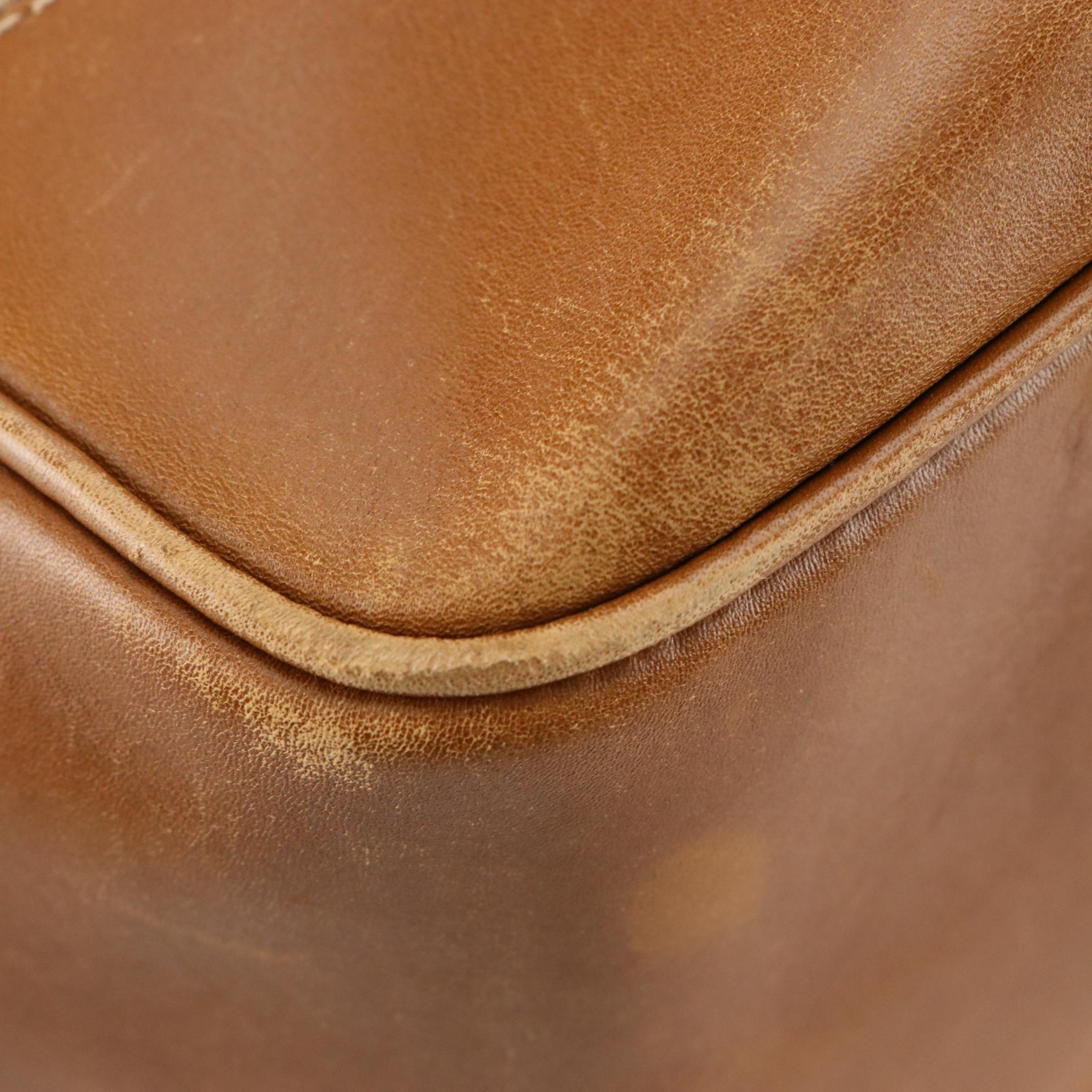 Prada Tessuto Shoulder Bag in Tan Nylon and Leather Trim