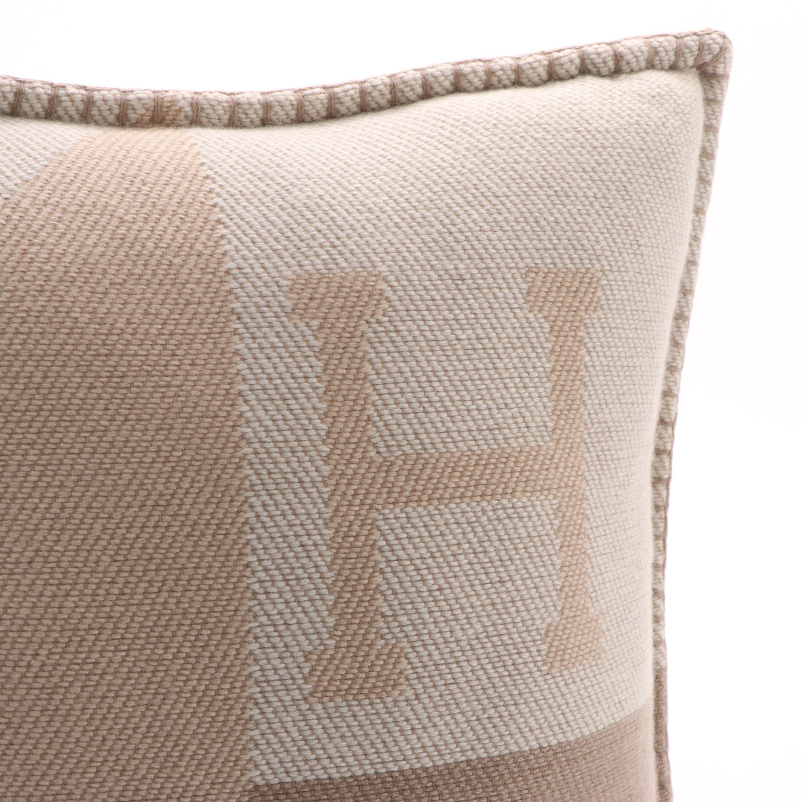 Hermès H Drapeau Cashmere Accent Pillow with Box