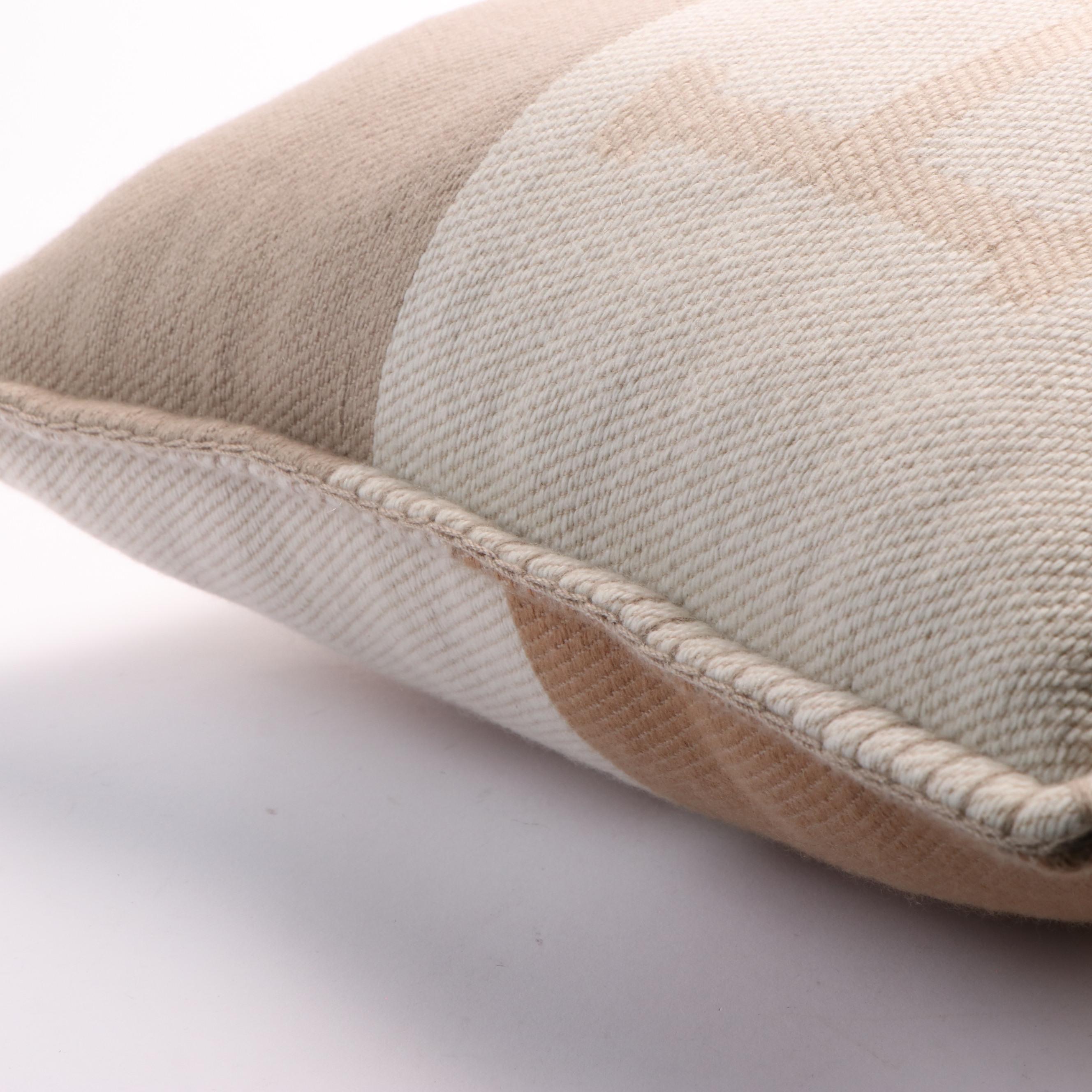 Hermès H Drapeau Cashmere Accent Pillow with Box