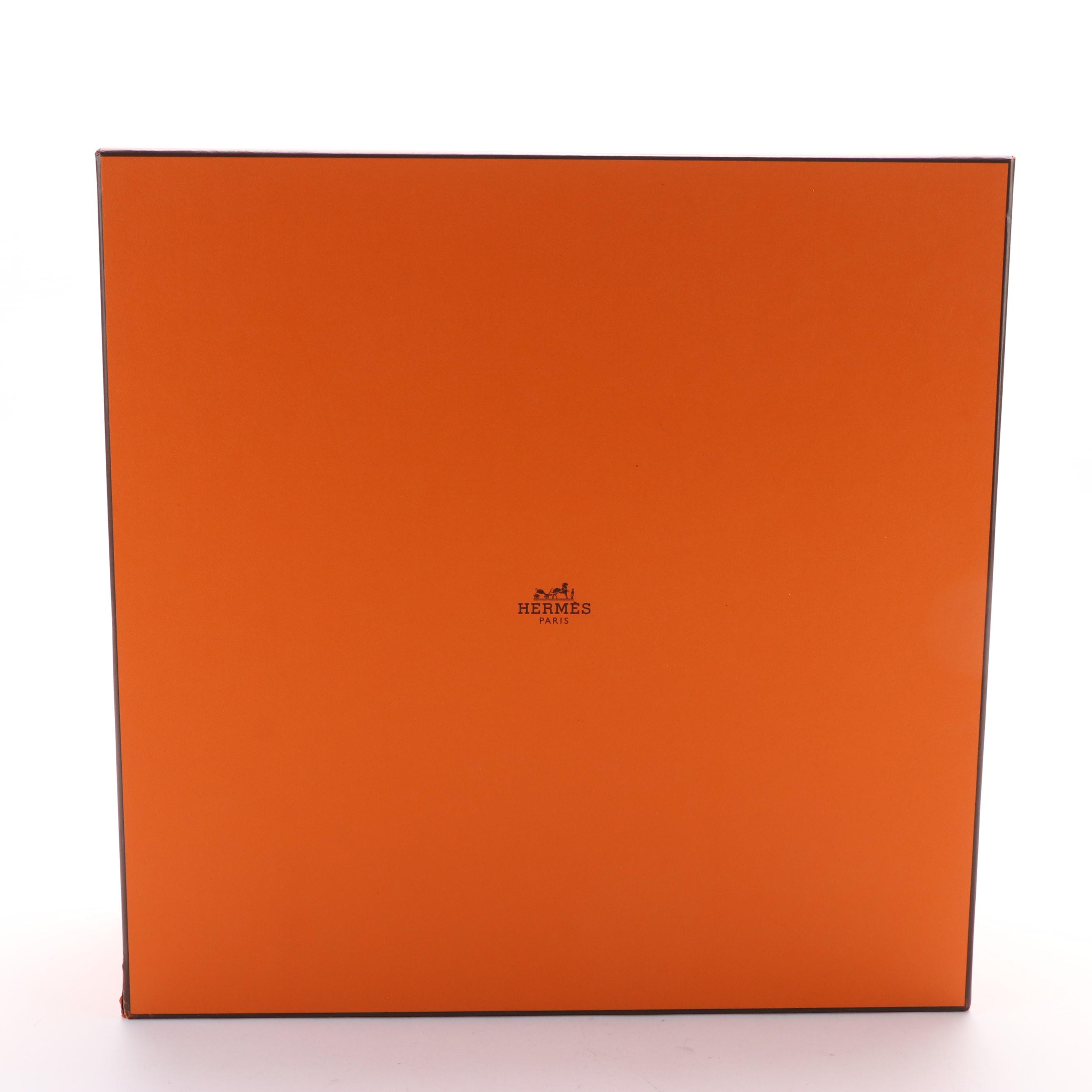 Hermès H Drapeau Cashmere Accent Pillow with Box