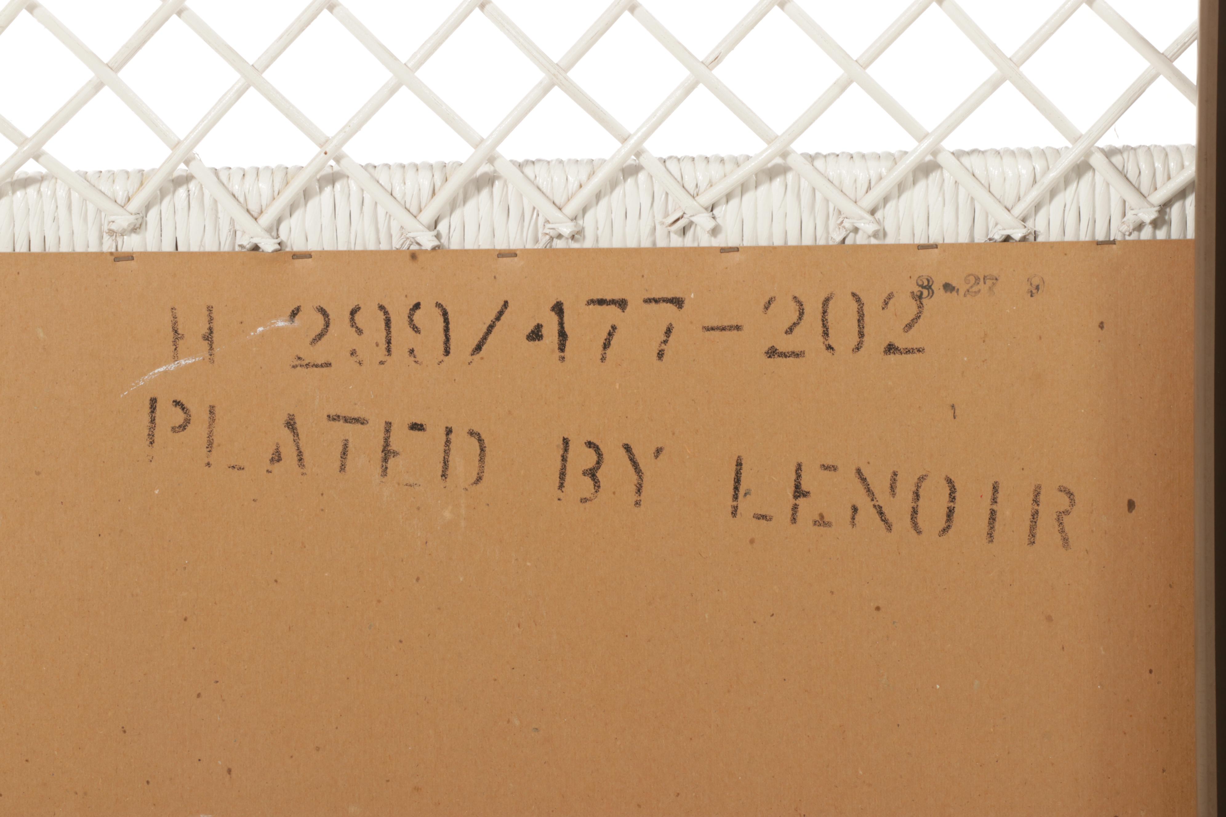 Henry Link White Painted Wicker Rattan Dresser, Rocking Chair, and Plant Stand