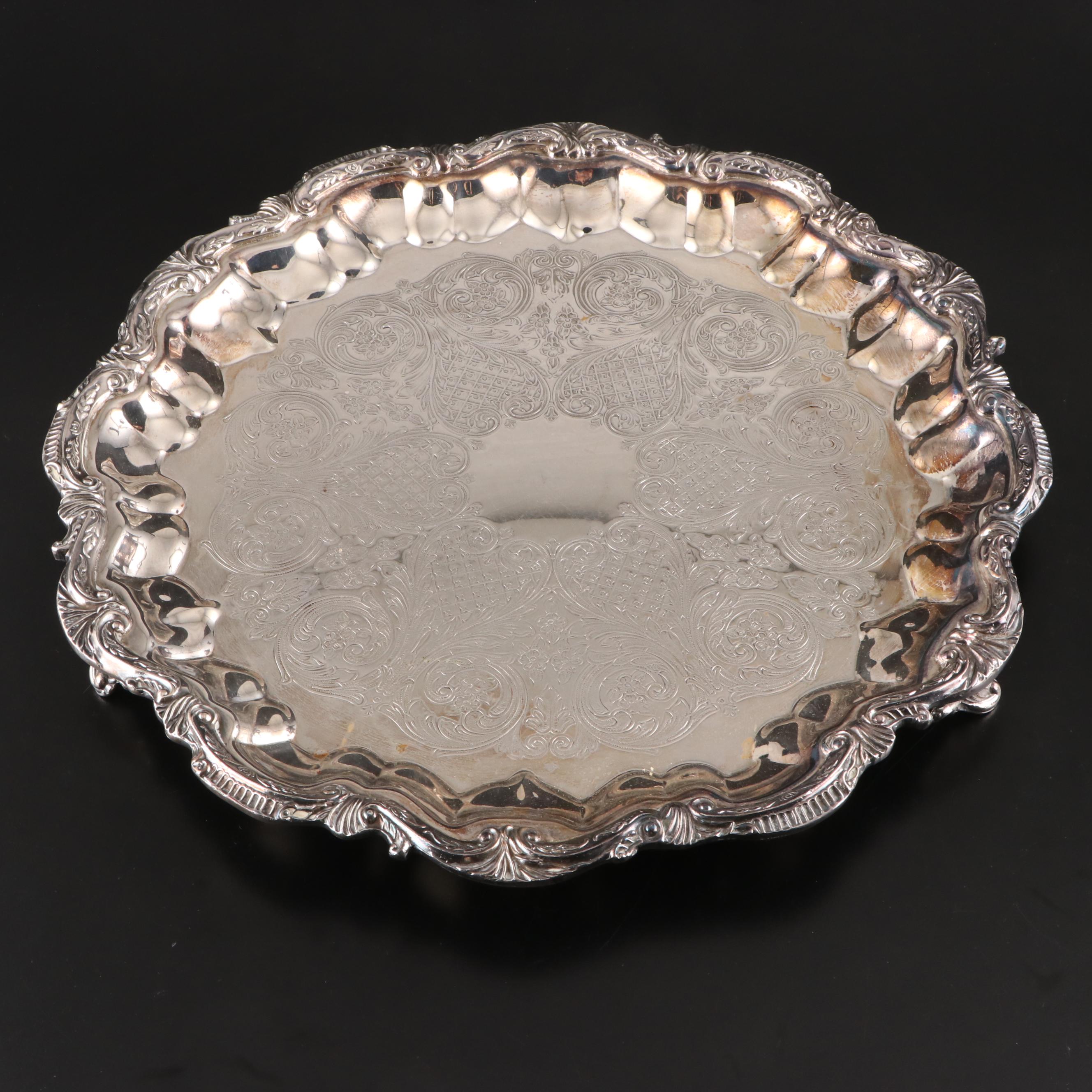 Hand-Chased Sheffield Reproduction Silver Plate Tea and Coffee Service