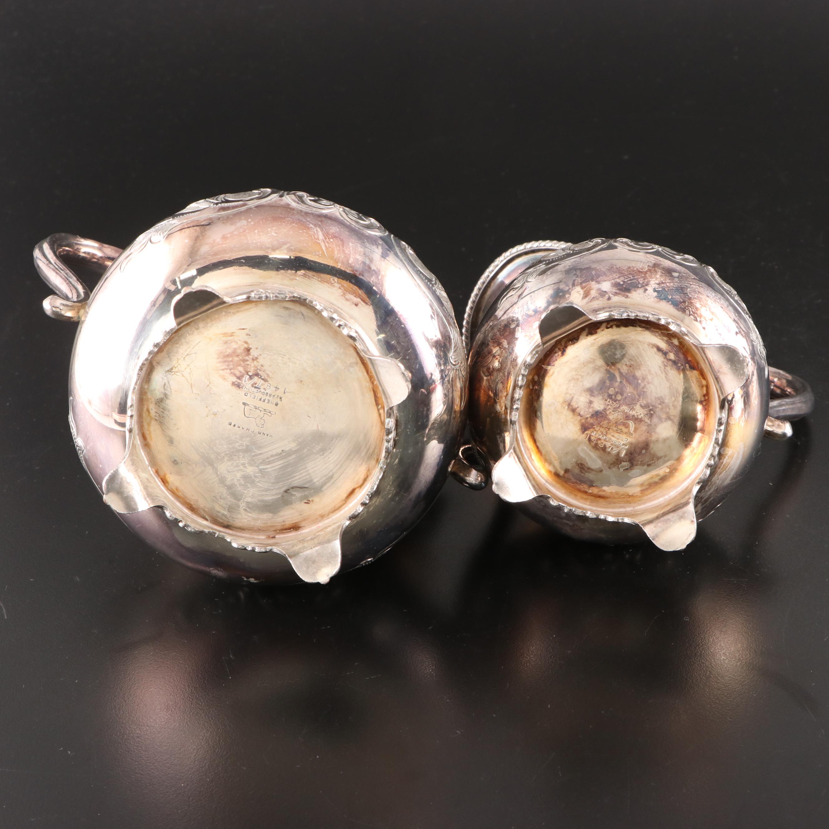 Hand-Chased Sheffield Reproduction Silver Plate Tea and Coffee Service