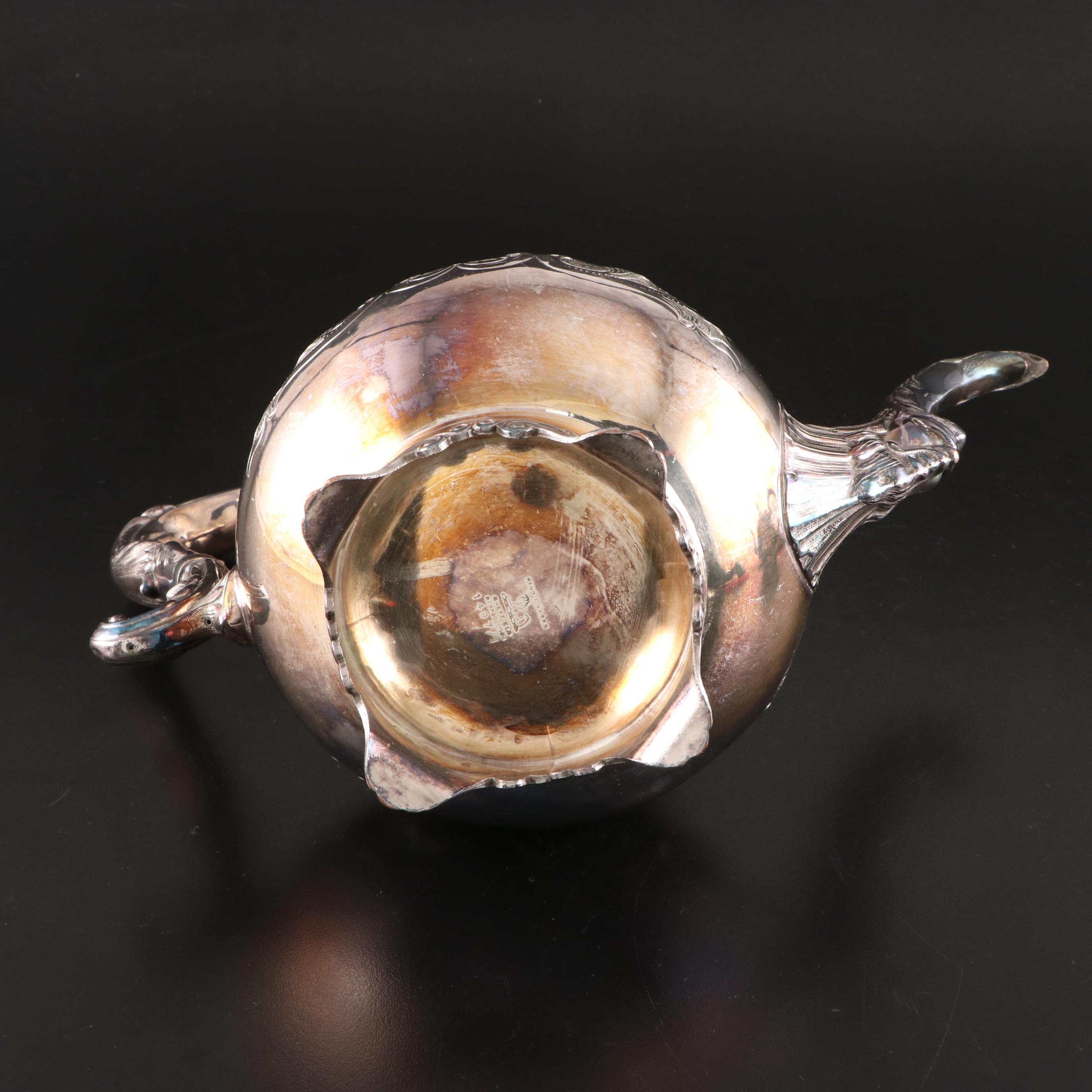 Hand-Chased Sheffield Reproduction Silver Plate Tea and Coffee Service