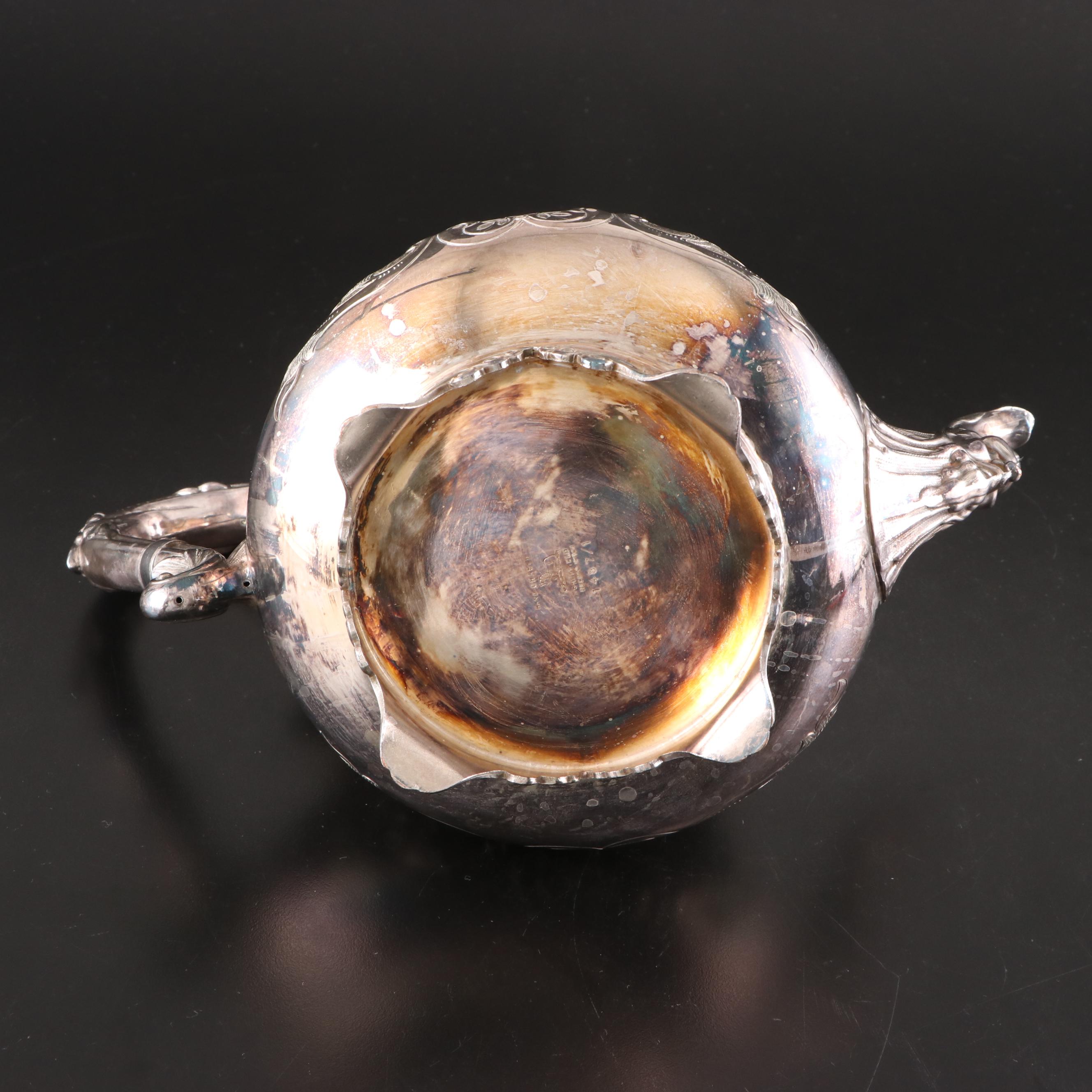 Hand-Chased Sheffield Reproduction Silver Plate Tea and Coffee Service