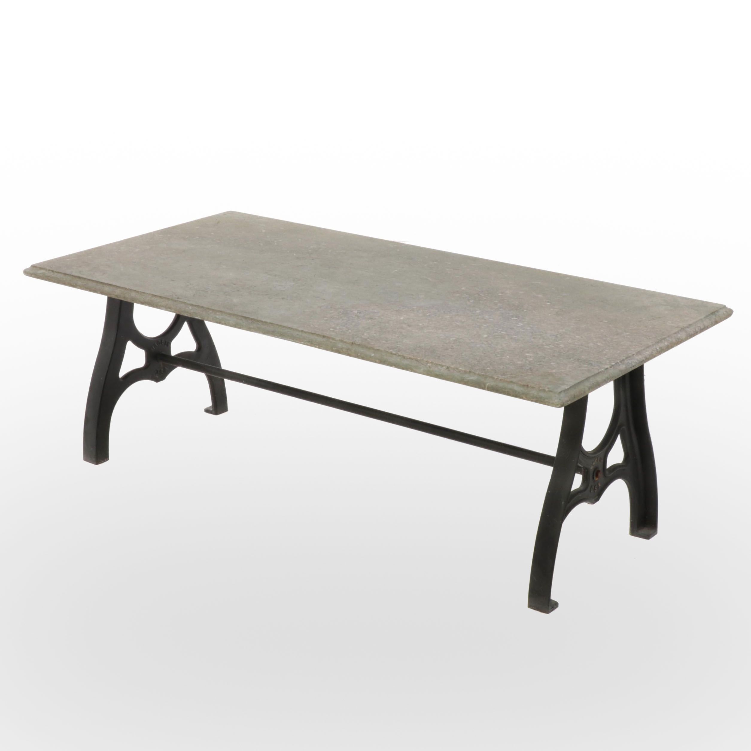 Cast Aluminum and Marble Top Patio Coffee Table, Incl. Pier 1 Imports EBTH