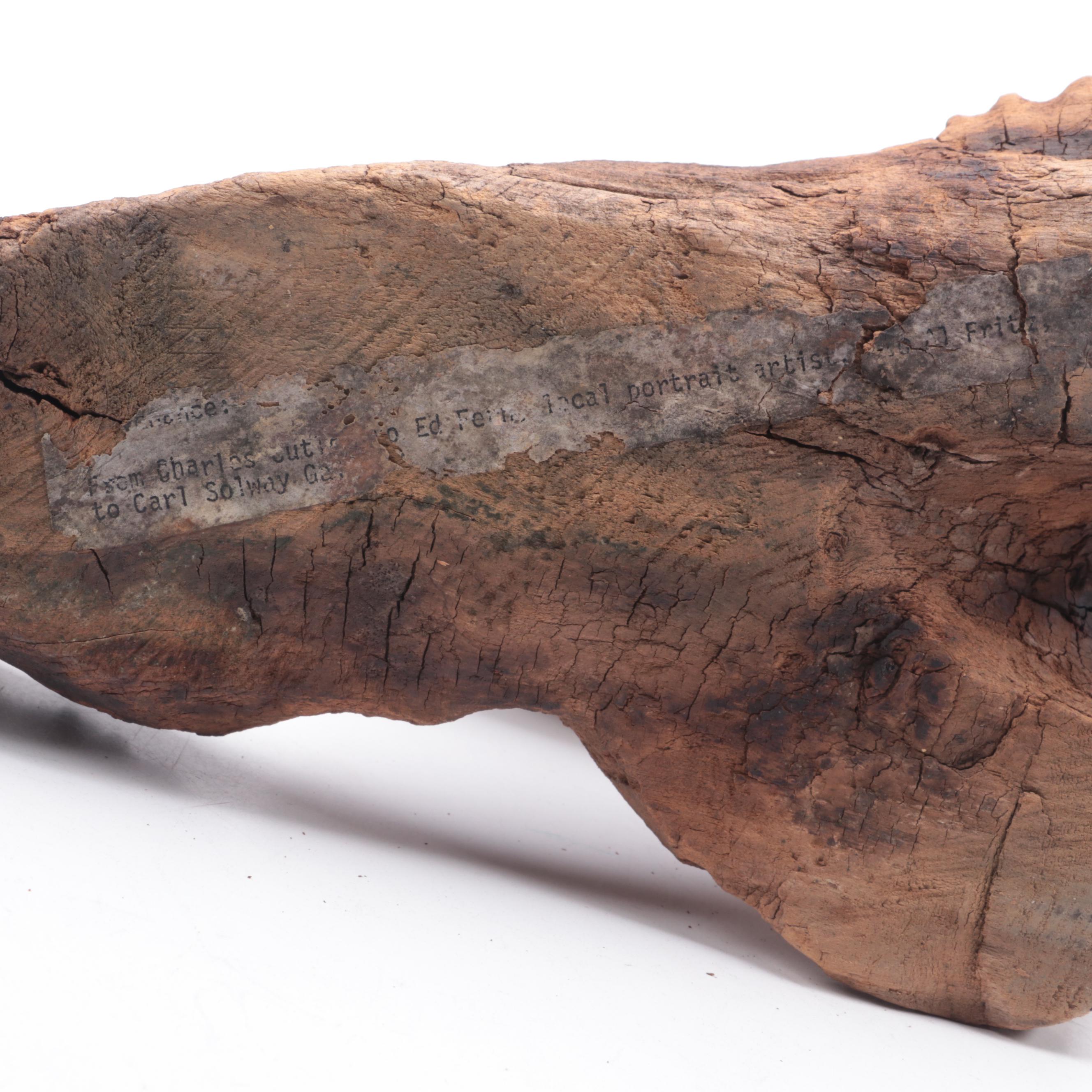 Wood Piranha Sculpture