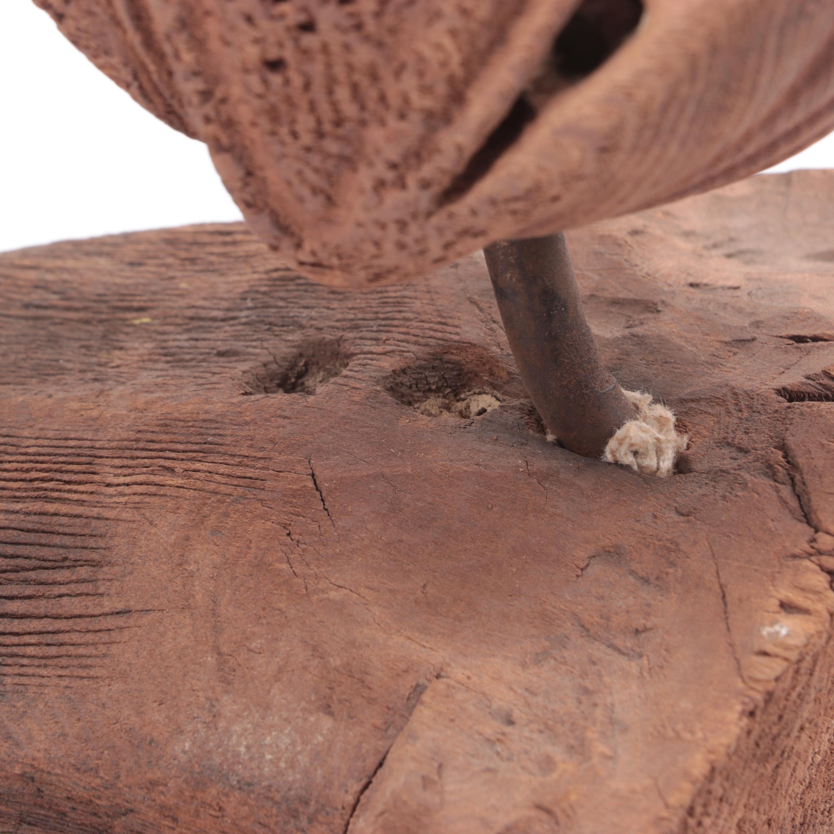 Wood Piranha Sculpture