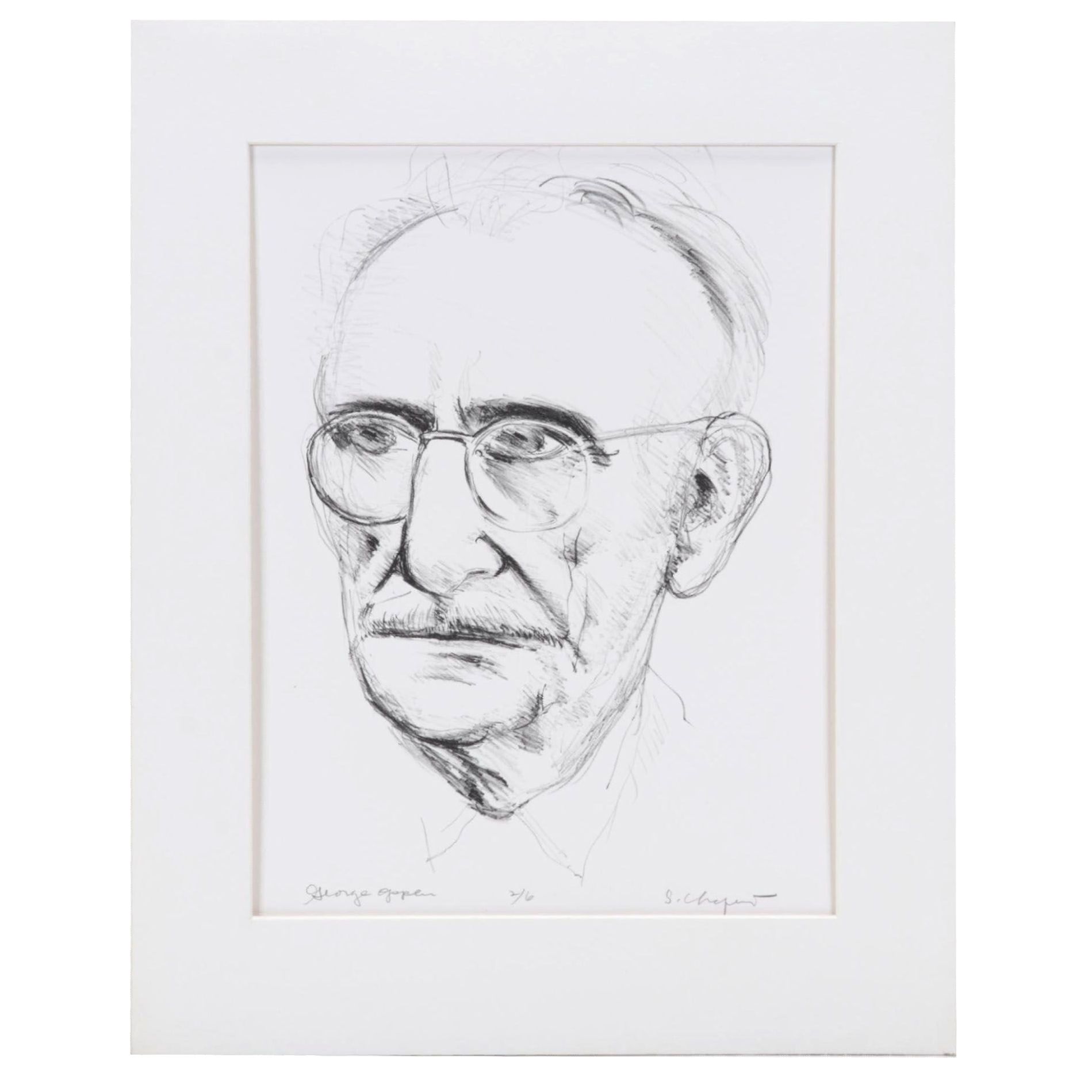 Sidney Chafetz Lithograph "George Oppen," 1981