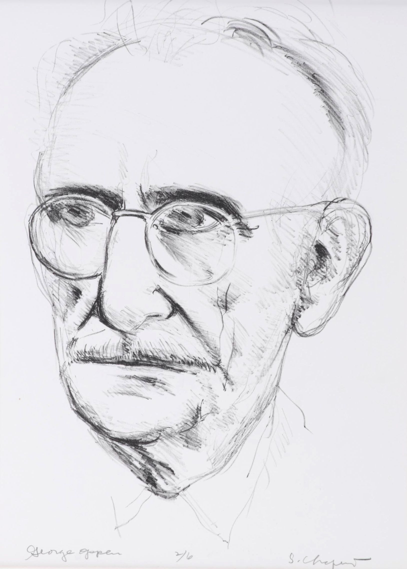 Sidney Chafetz Lithograph "George Oppen," 1981