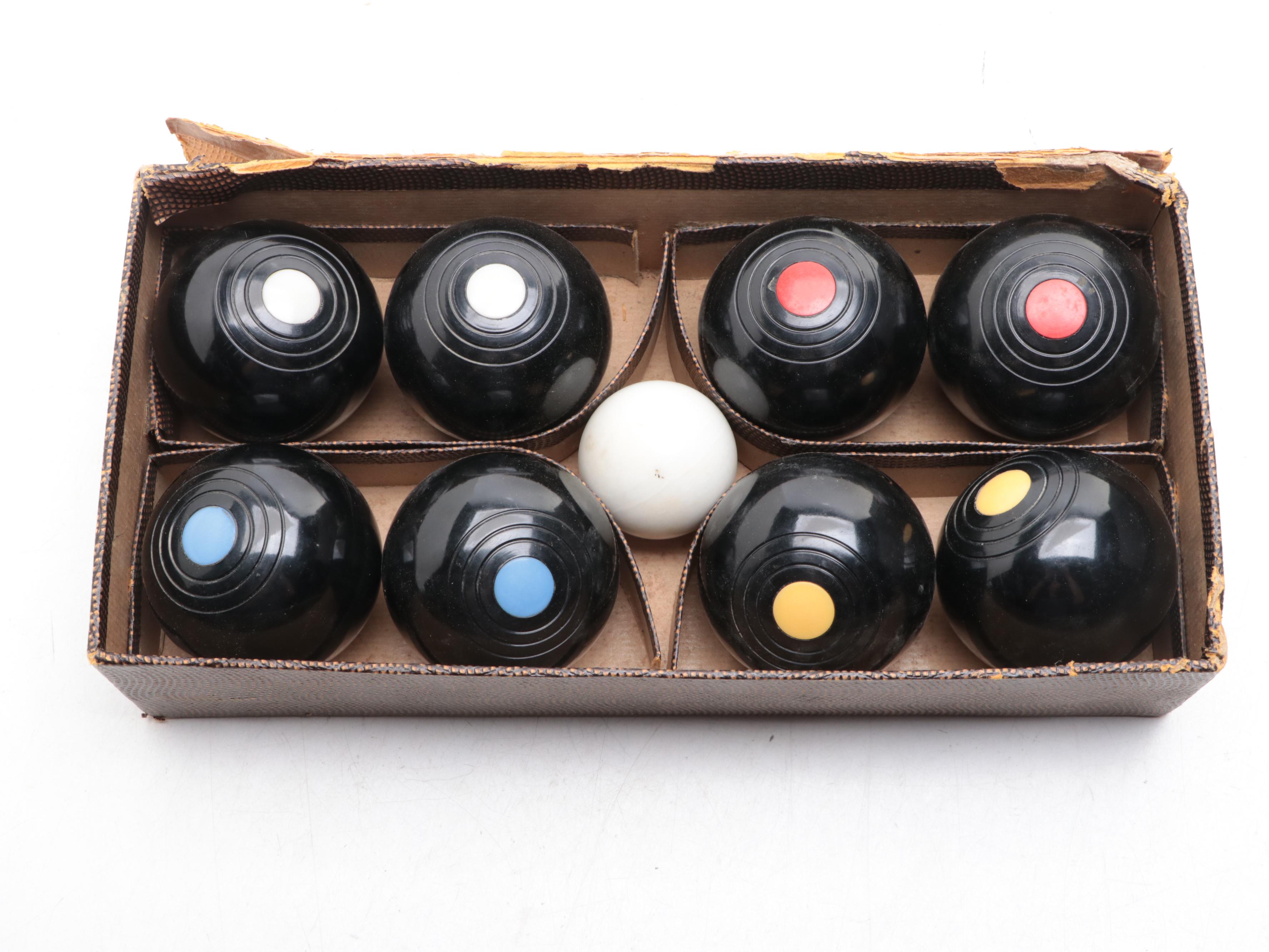 England Banda Indoor Carpet Bowls Set, Mid-20th Century