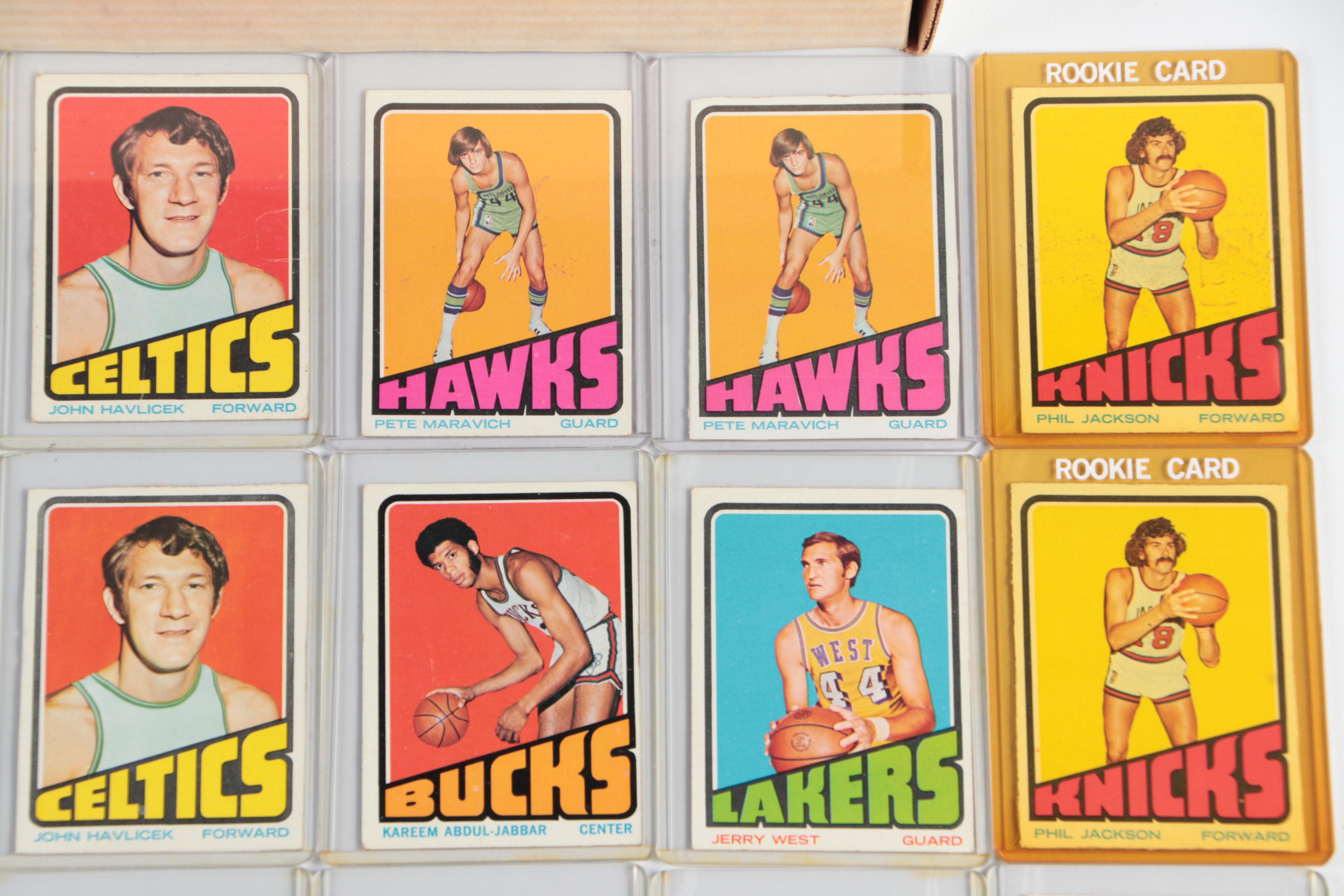 1970s Topps Basketball Cards Featuring Wilt Chamberlain, Jerry West, and More