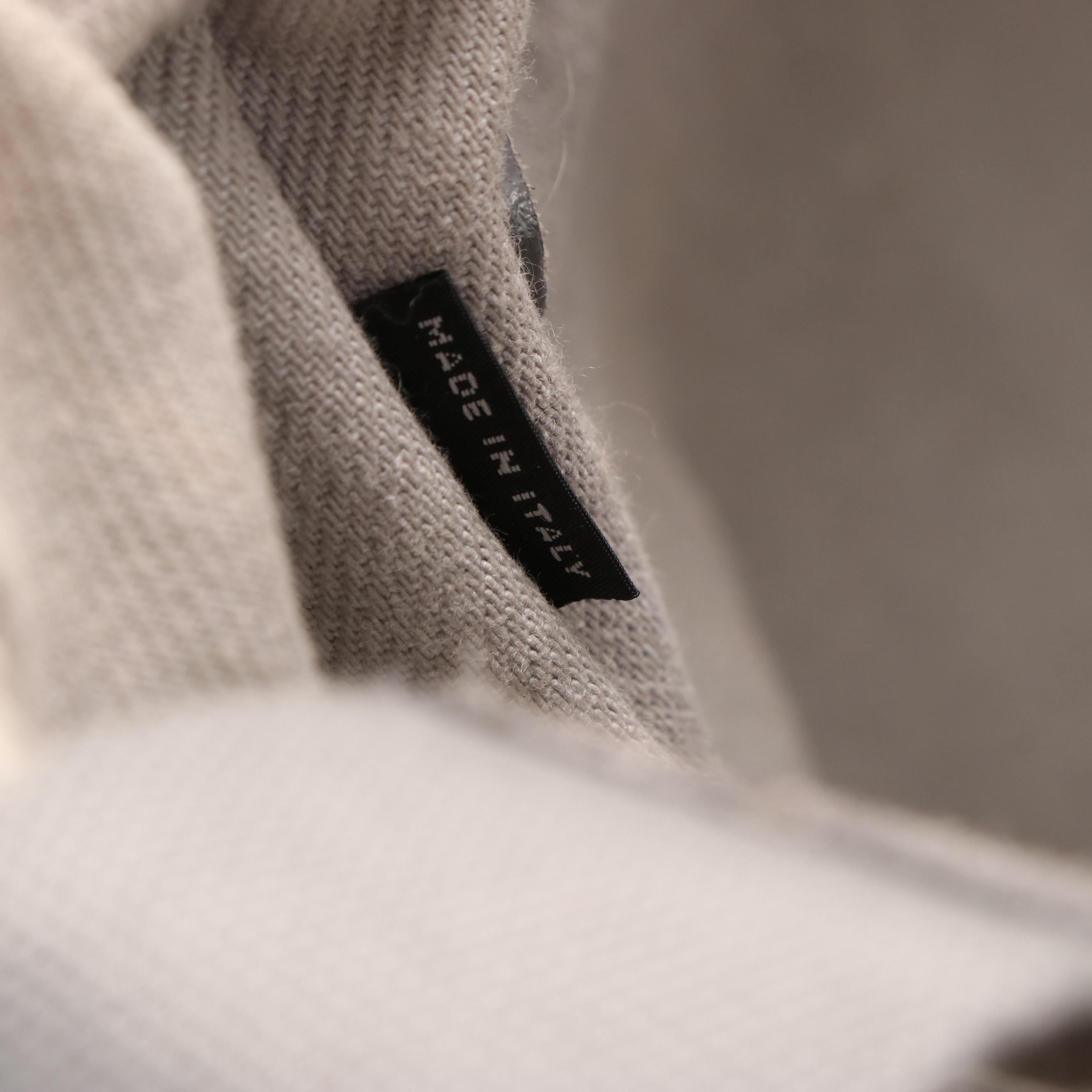 PRADA Denim Studded Two Way Tote Bag with Flat Pouch Handbag