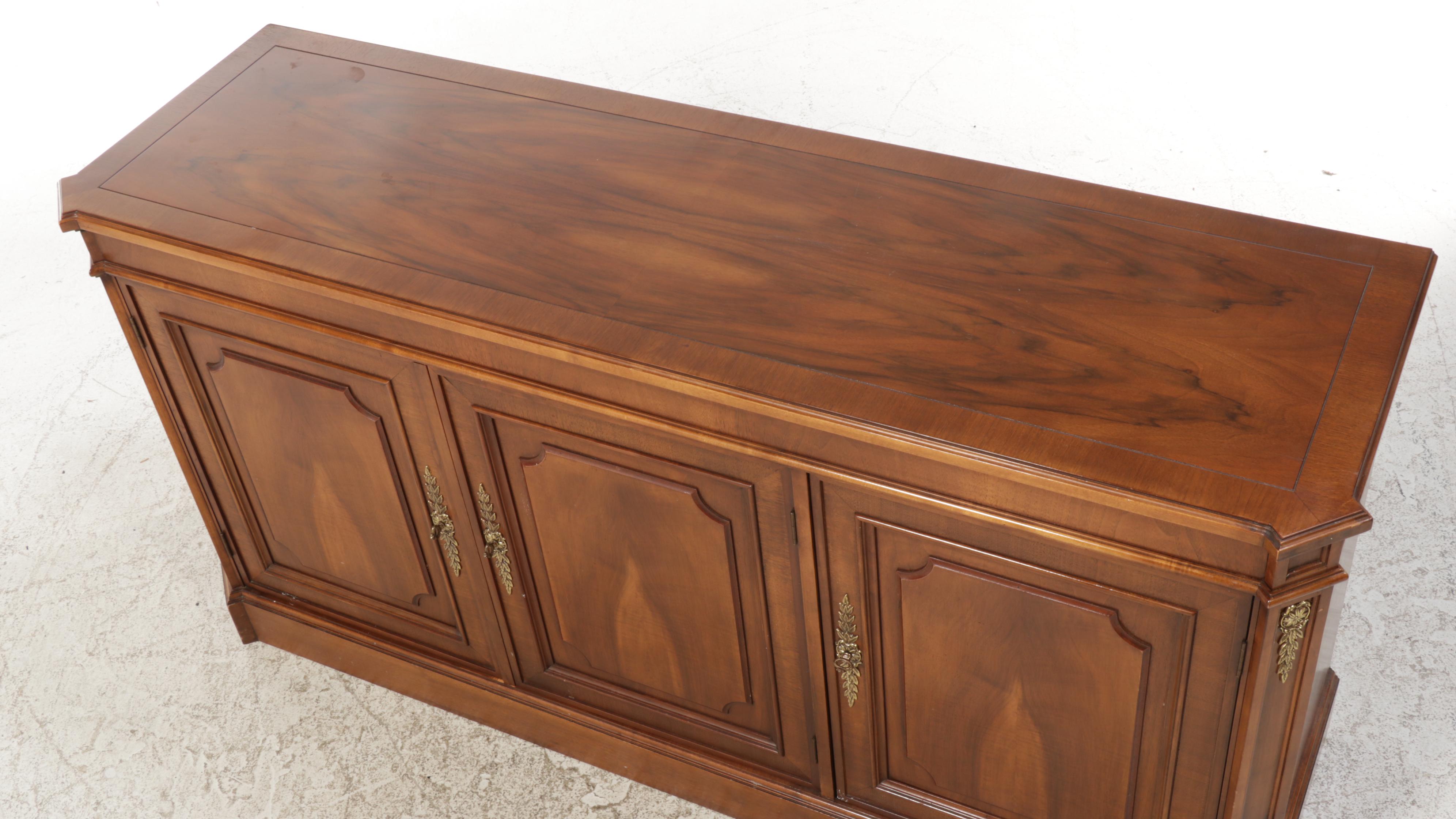 Baker Furniture Neoclassical Style Circassian Walnut Buffet
