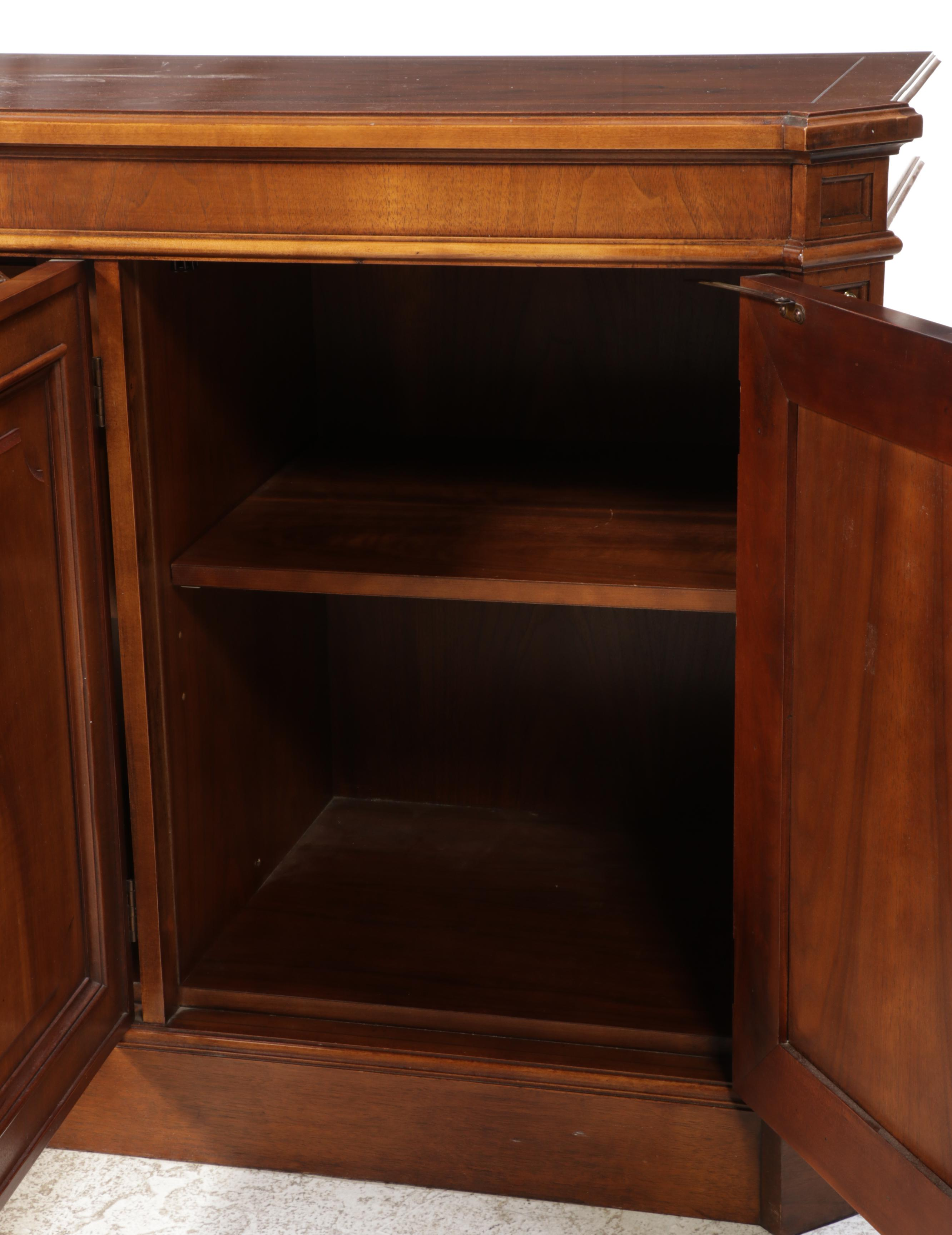 Baker Furniture Neoclassical Style Circassian Walnut Buffet