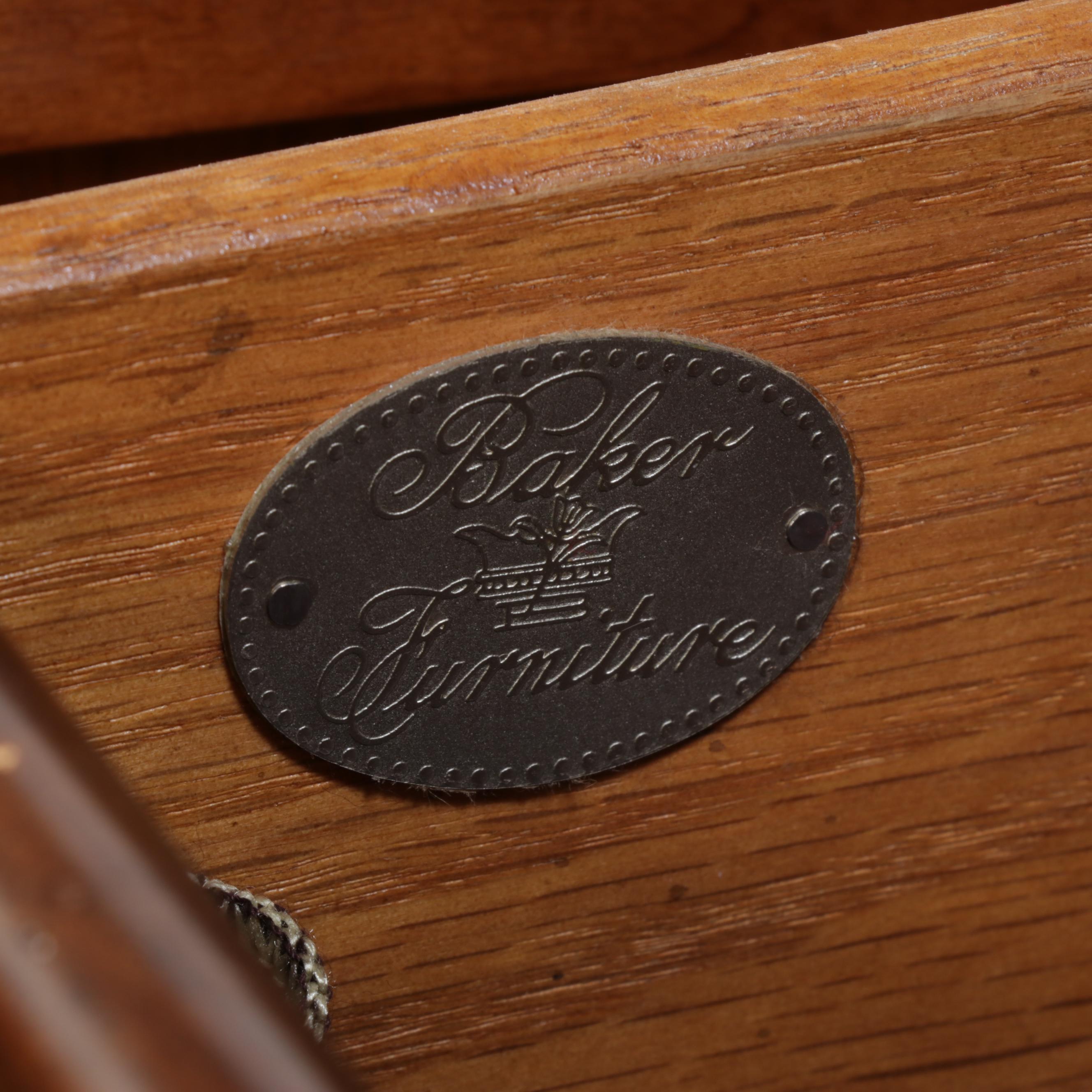 Baker Furniture Neoclassical Style Circassian Walnut Buffet