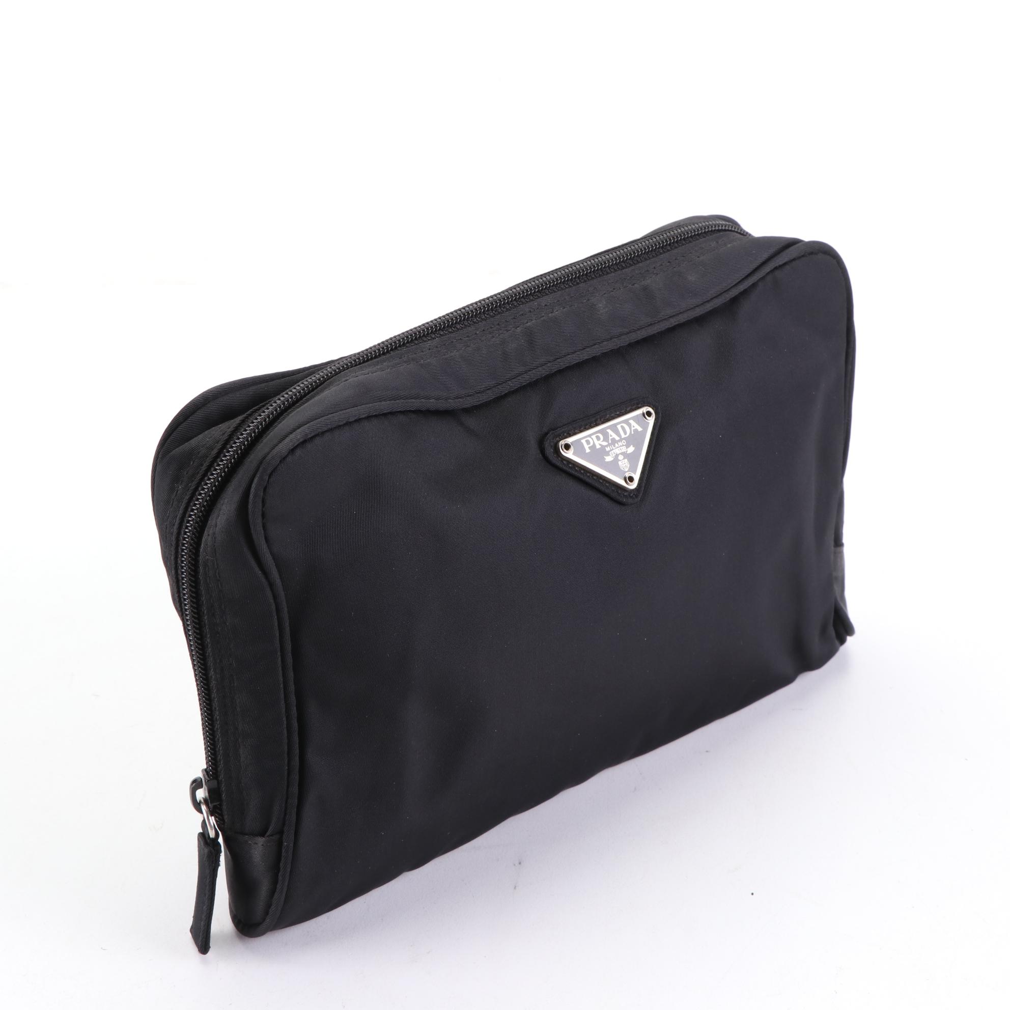 Prada Zip Pouch in Black Tessuto Nylon