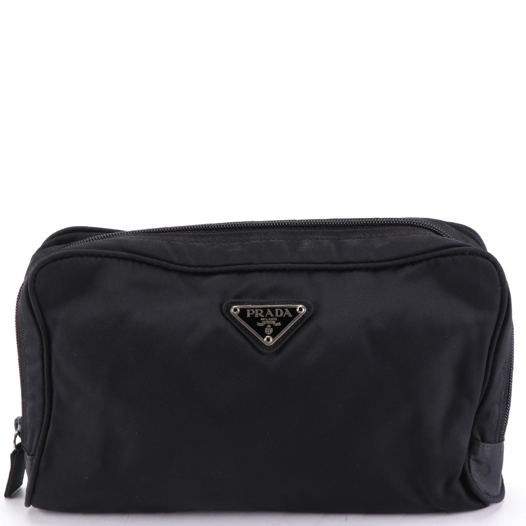 Prada Zip Pouch in Black Tessuto Nylon