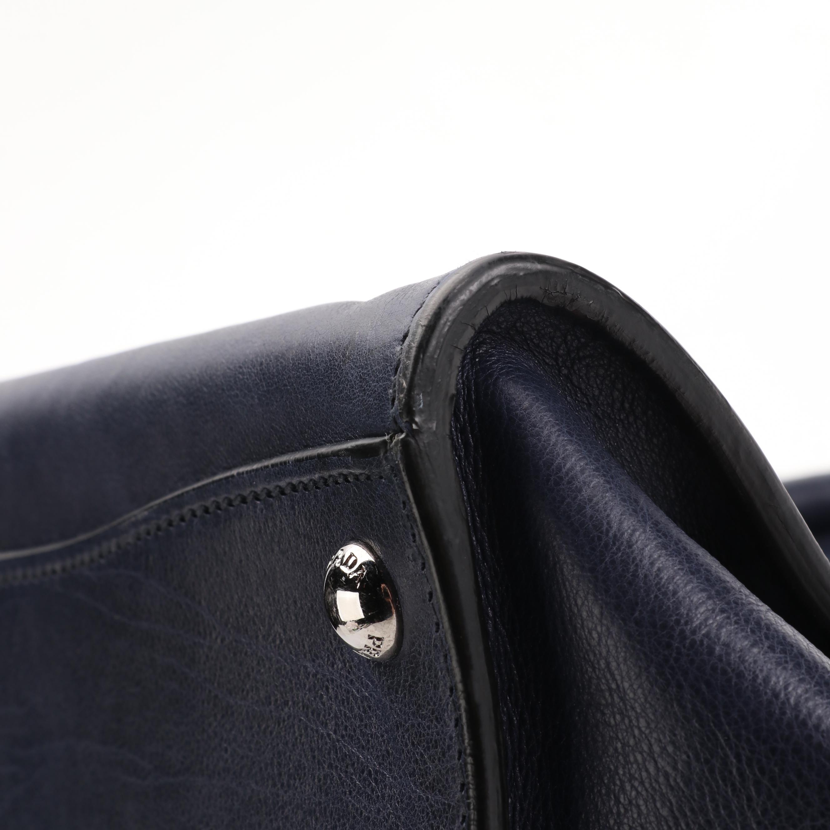 Prada Twin Pocket Tote in Glacé Calfskin Leather