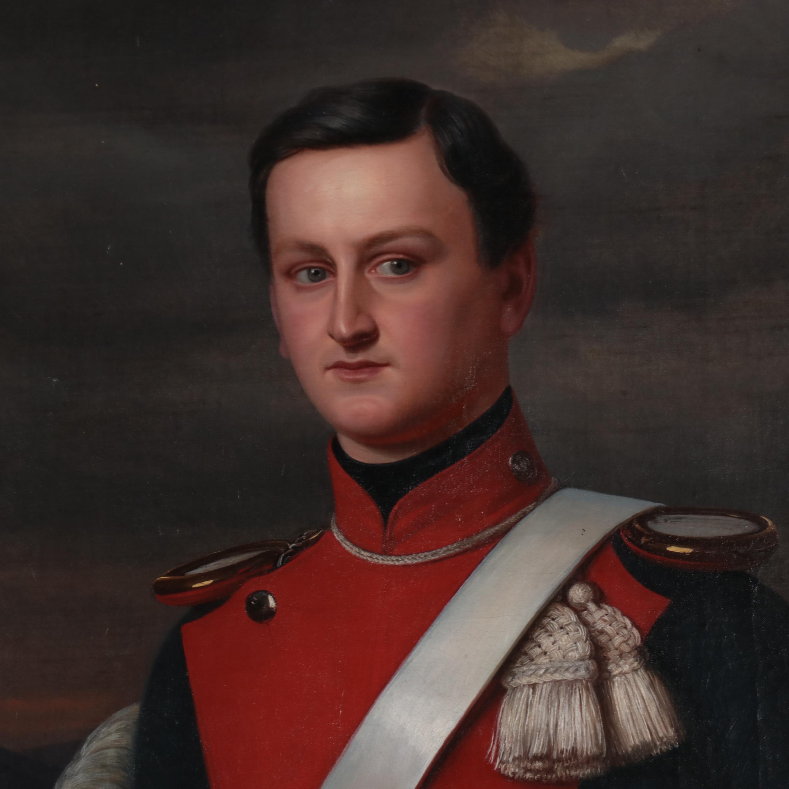 Portrait Oil Painting of German Lancer, Late 19th Century