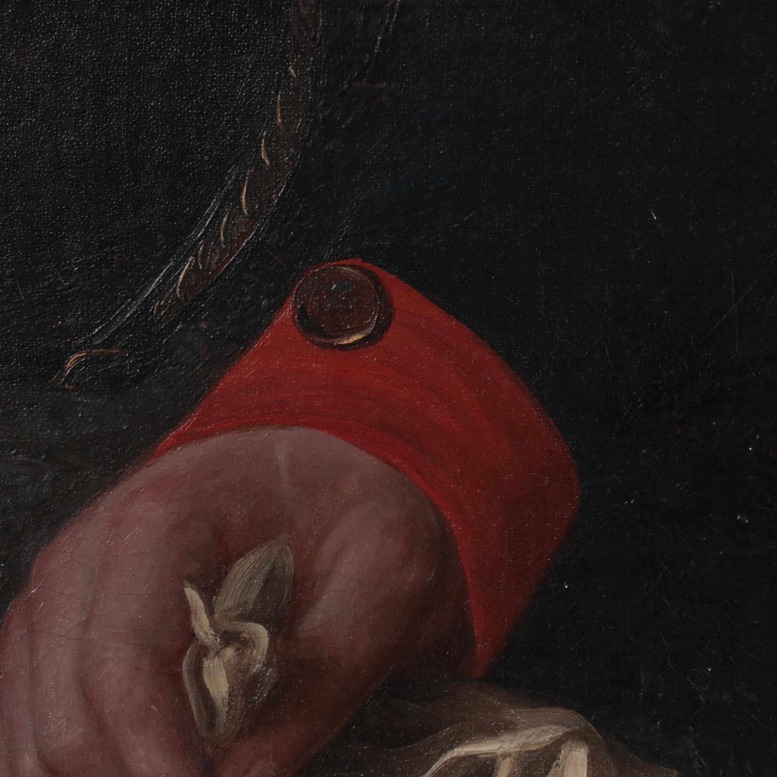 Portrait Oil Painting of German Lancer, Late 19th Century