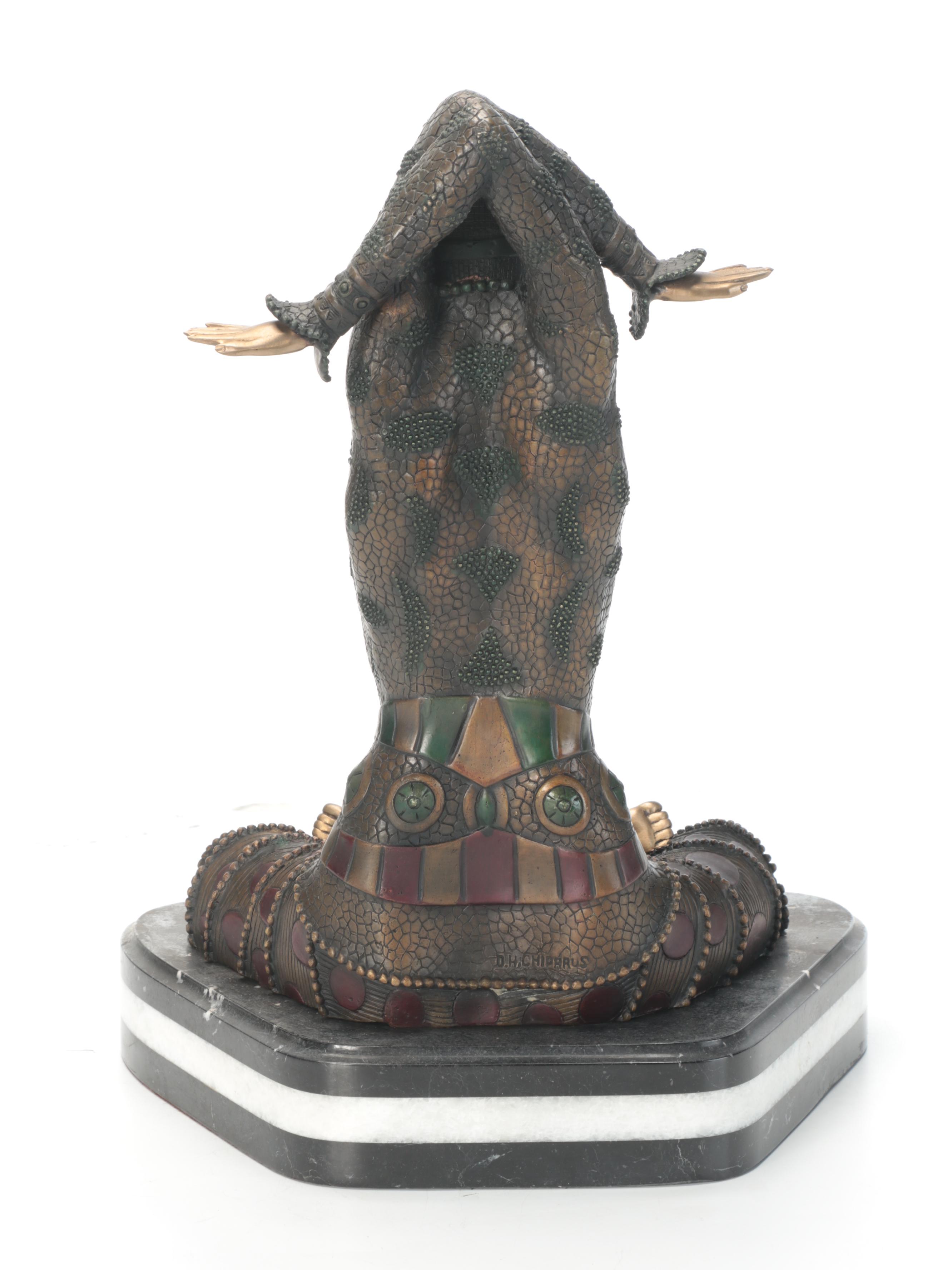 Bronze Temple Goddess Statue After Demetre Chiparus