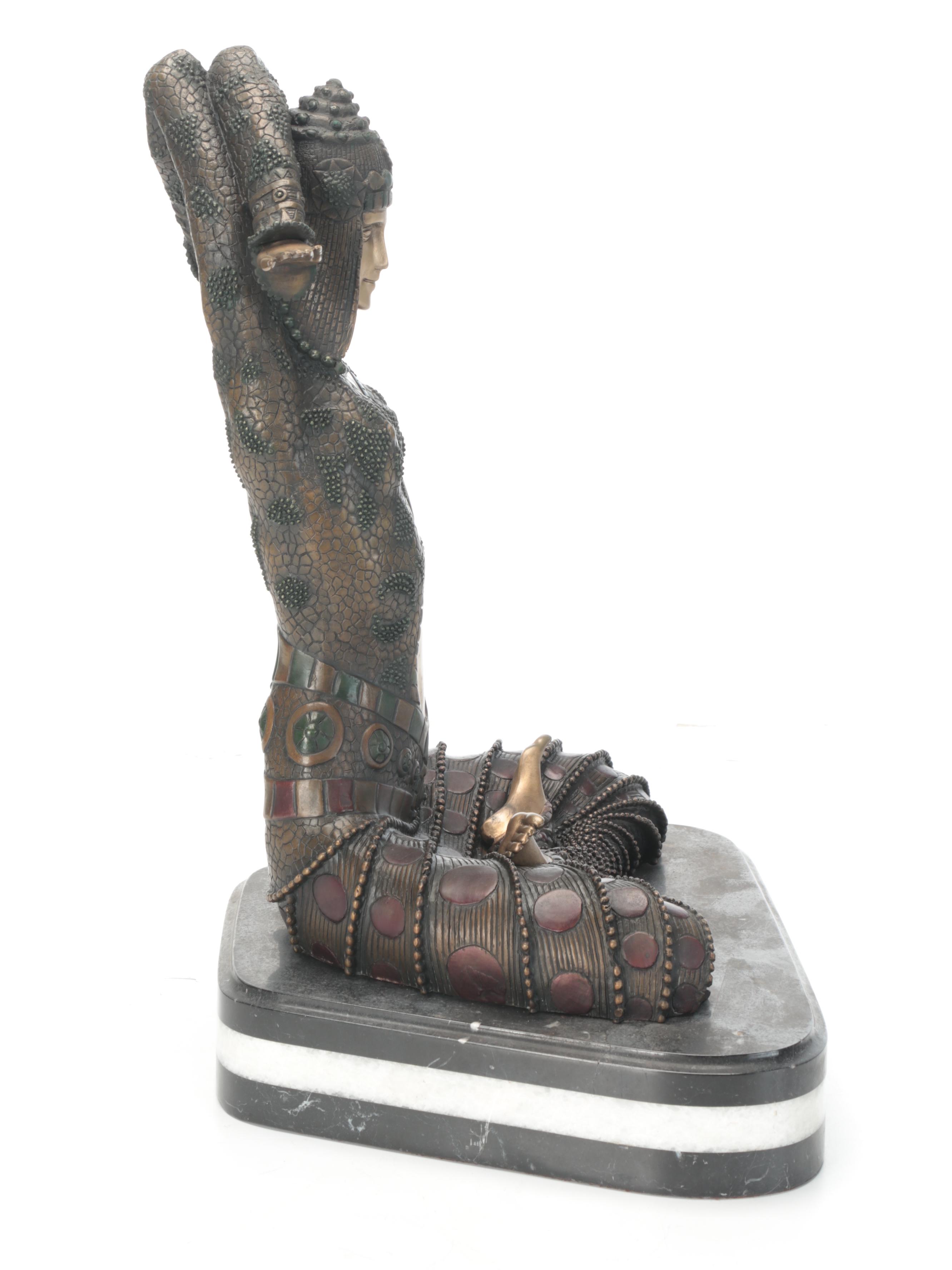 Bronze Temple Goddess Statue After Demetre Chiparus