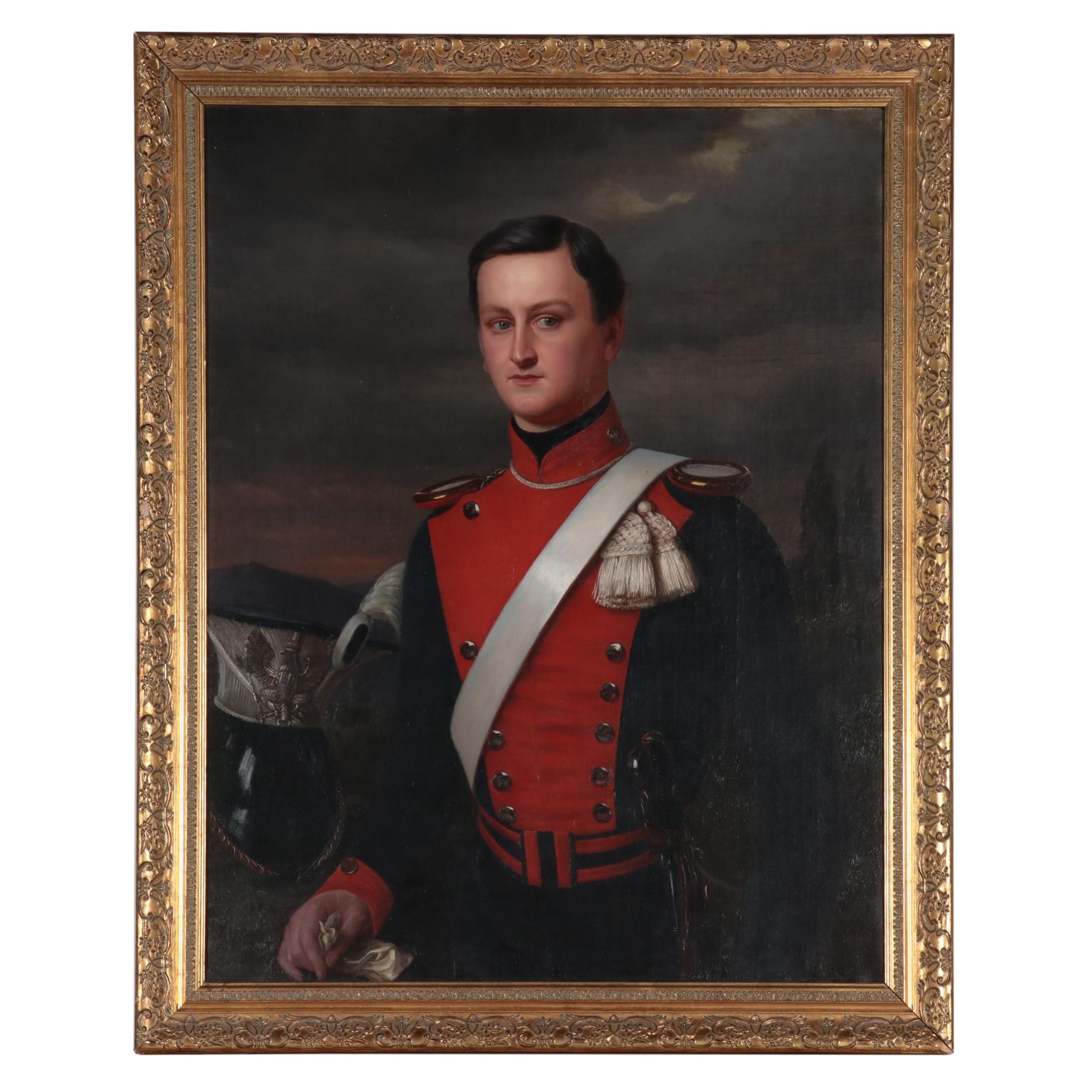 Portrait Oil Painting of German Lancer, Late 19th Century