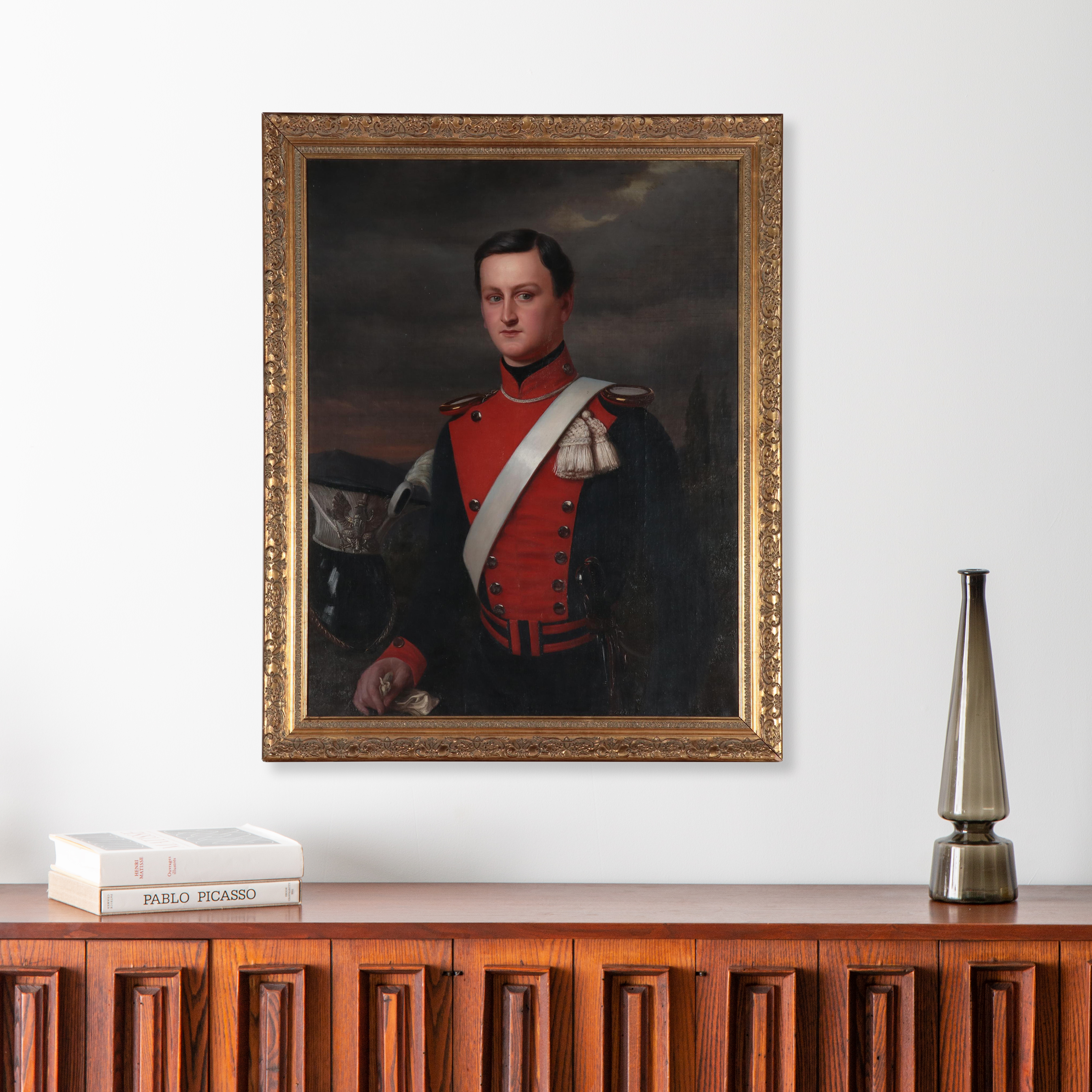 Portrait Oil Painting of German Lancer, Late 19th Century