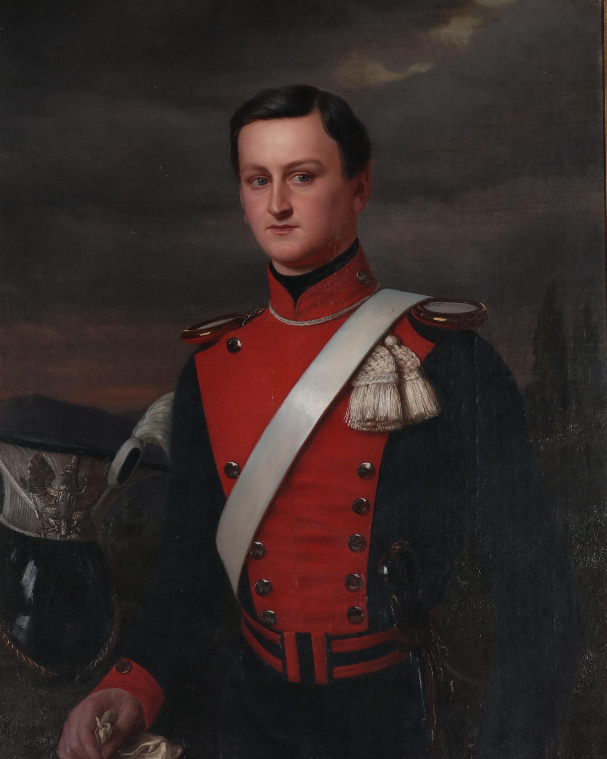 Portrait Oil Painting of German Lancer, Late 19th Century