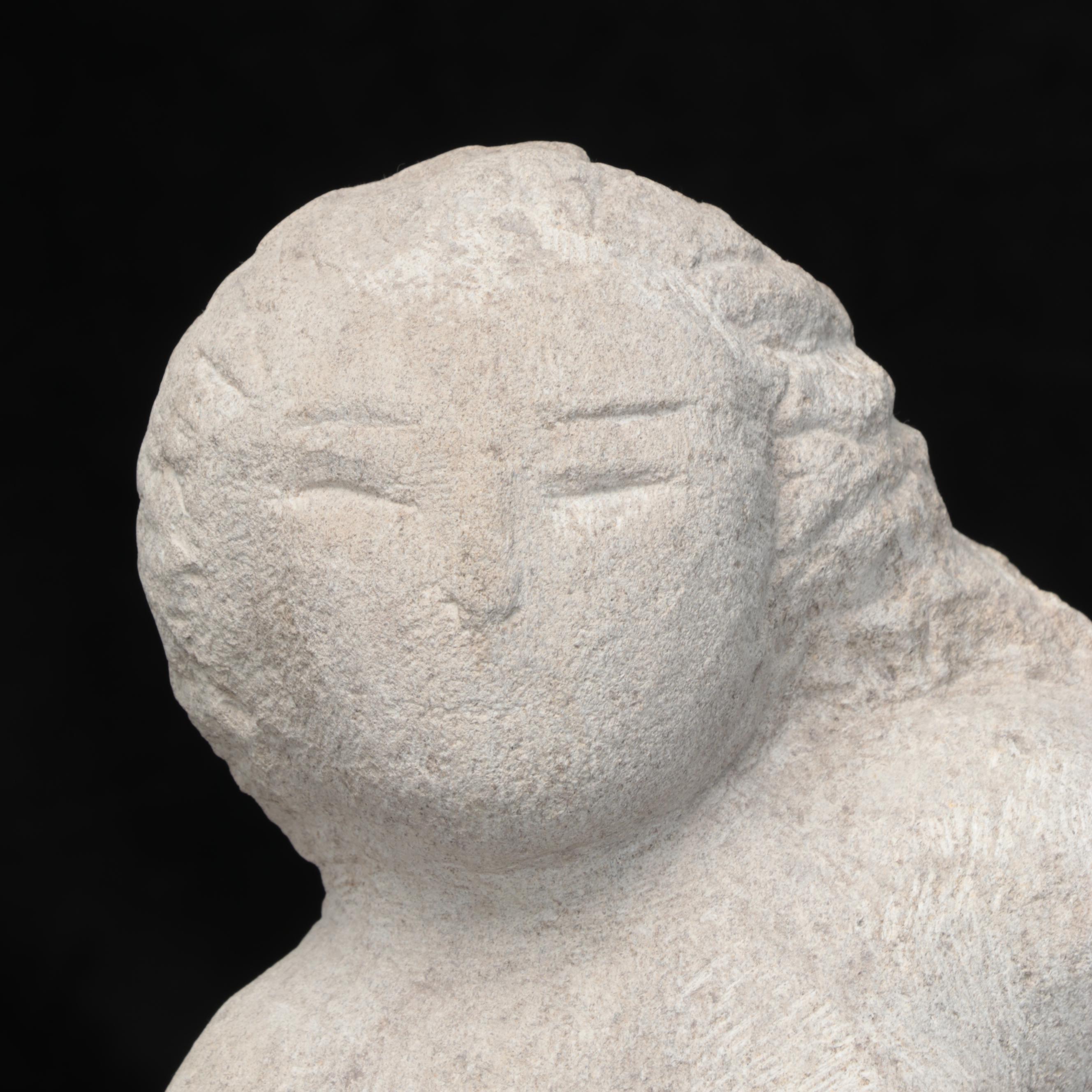 Carved Stone Mermaid Sculpture