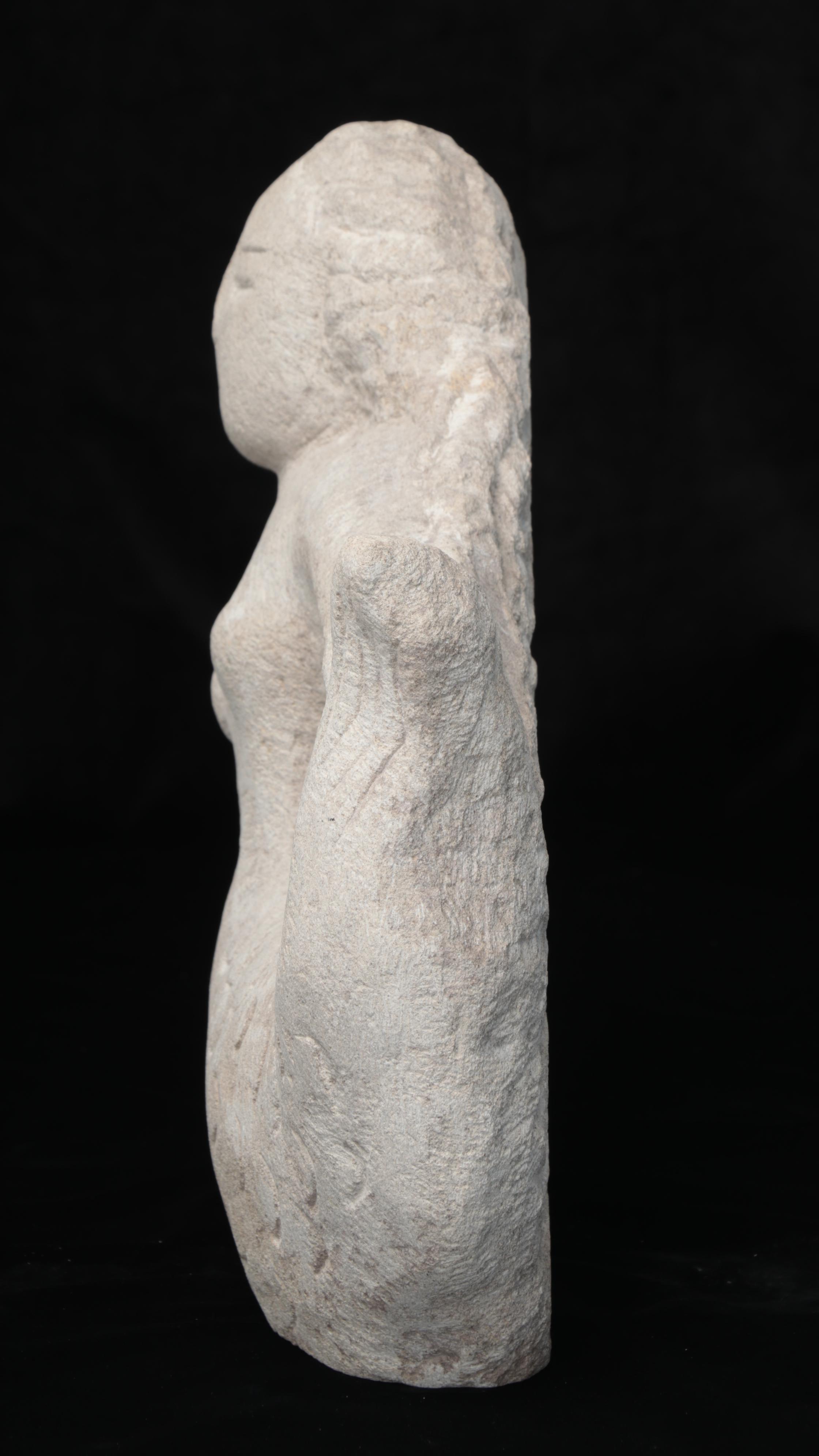 Carved Stone Mermaid Sculpture