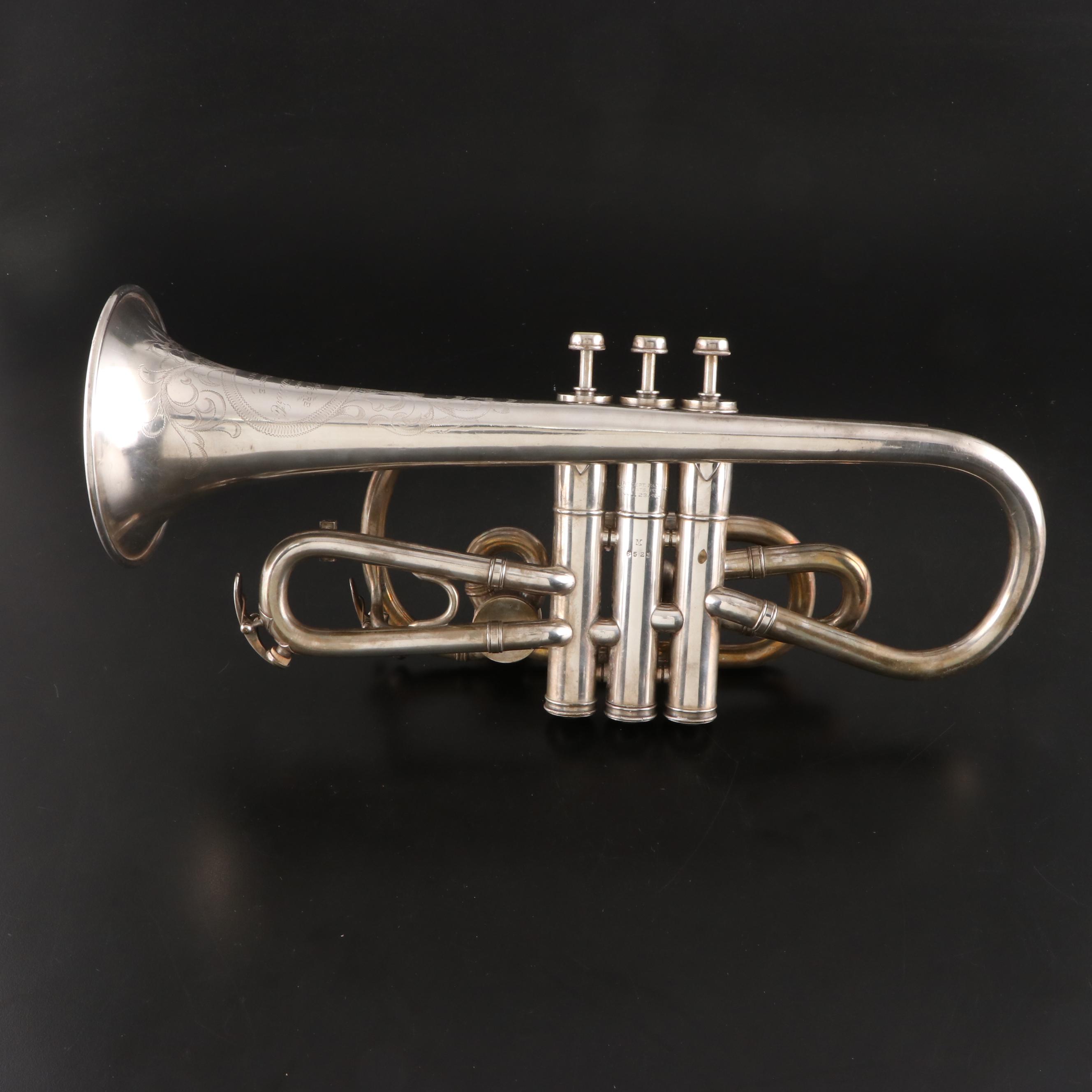 E.A. Couturier Co. Conical Bore Bb/A Silver Plate Cornet