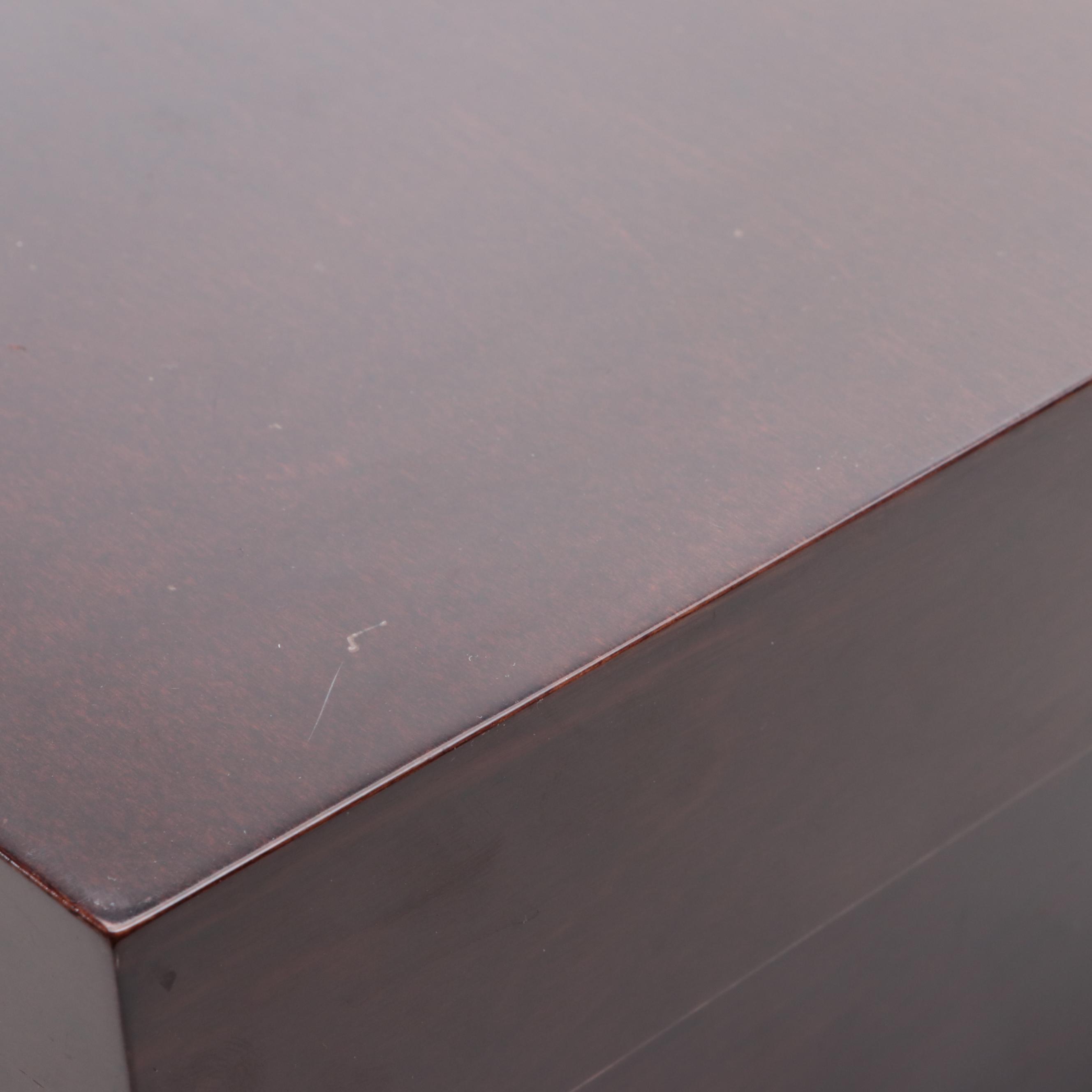 The Bombay Company Wooden Box with Leather Tabs