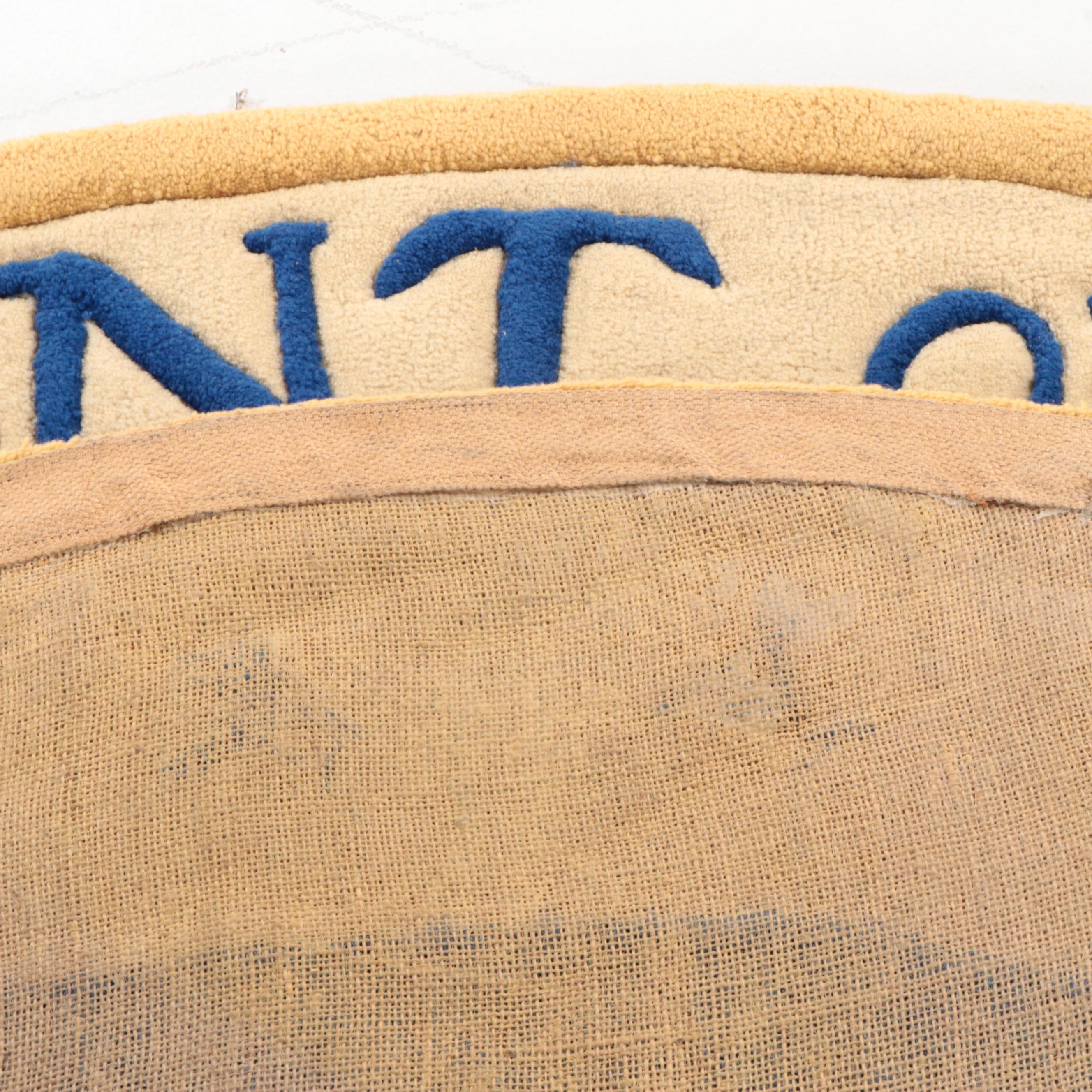 6'7 Round Handmade United States Presidential Seal Tufted and Carved Area Rug