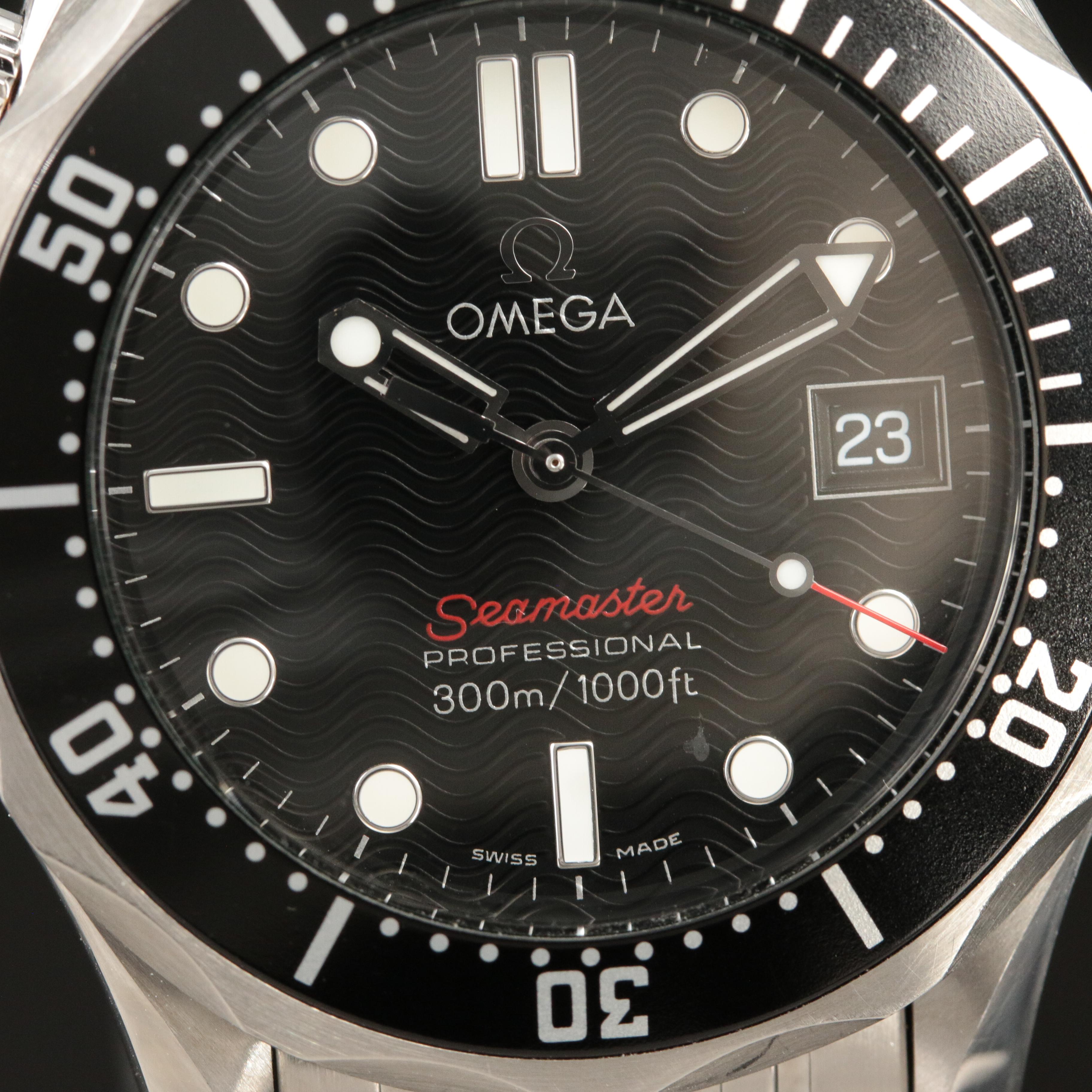 Omega Seamaster Diver 300M Mid-Size Steel Black Quartz Watch