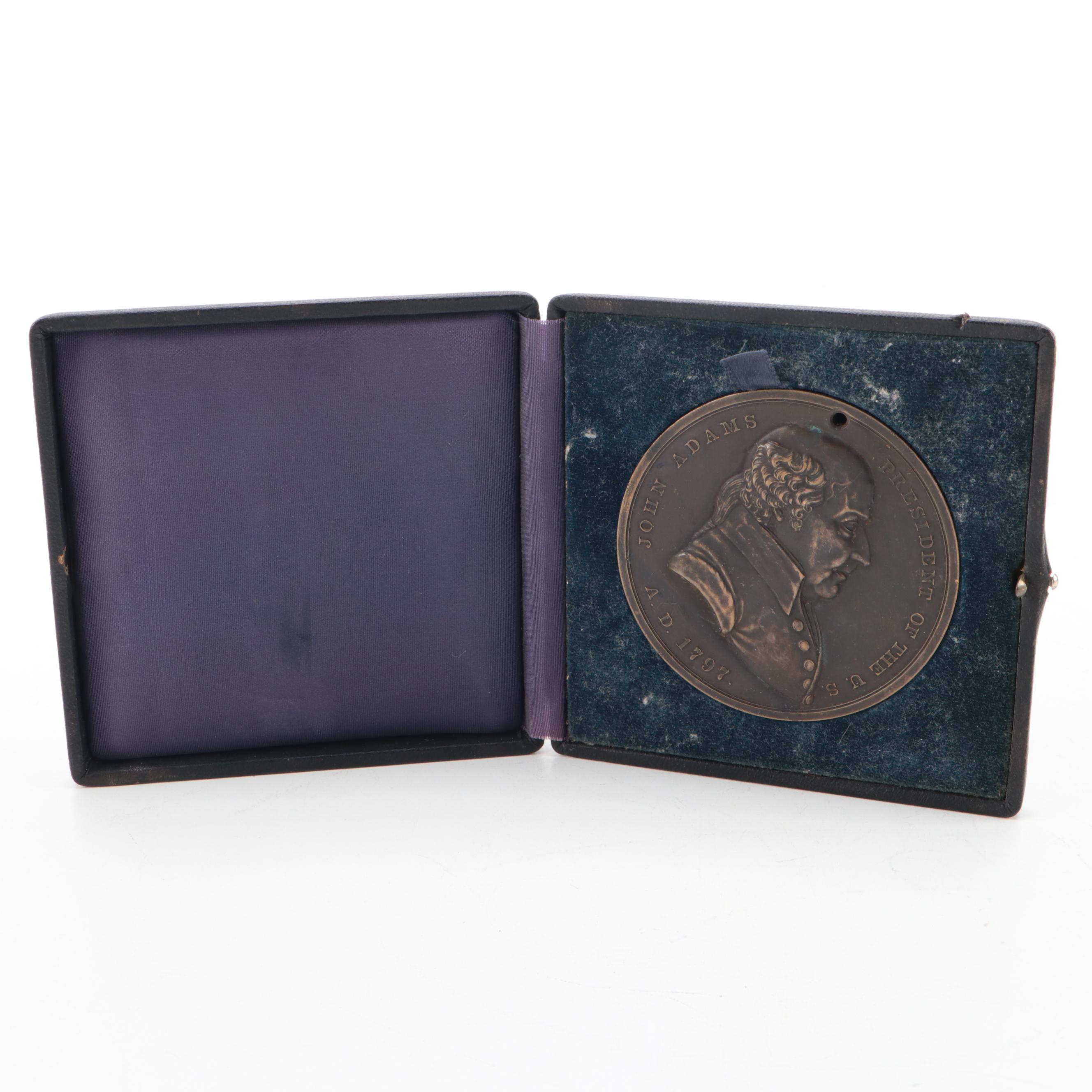 1797 (Dated) John Adams Indian Peace Medal, Post-1904 Large Size Type