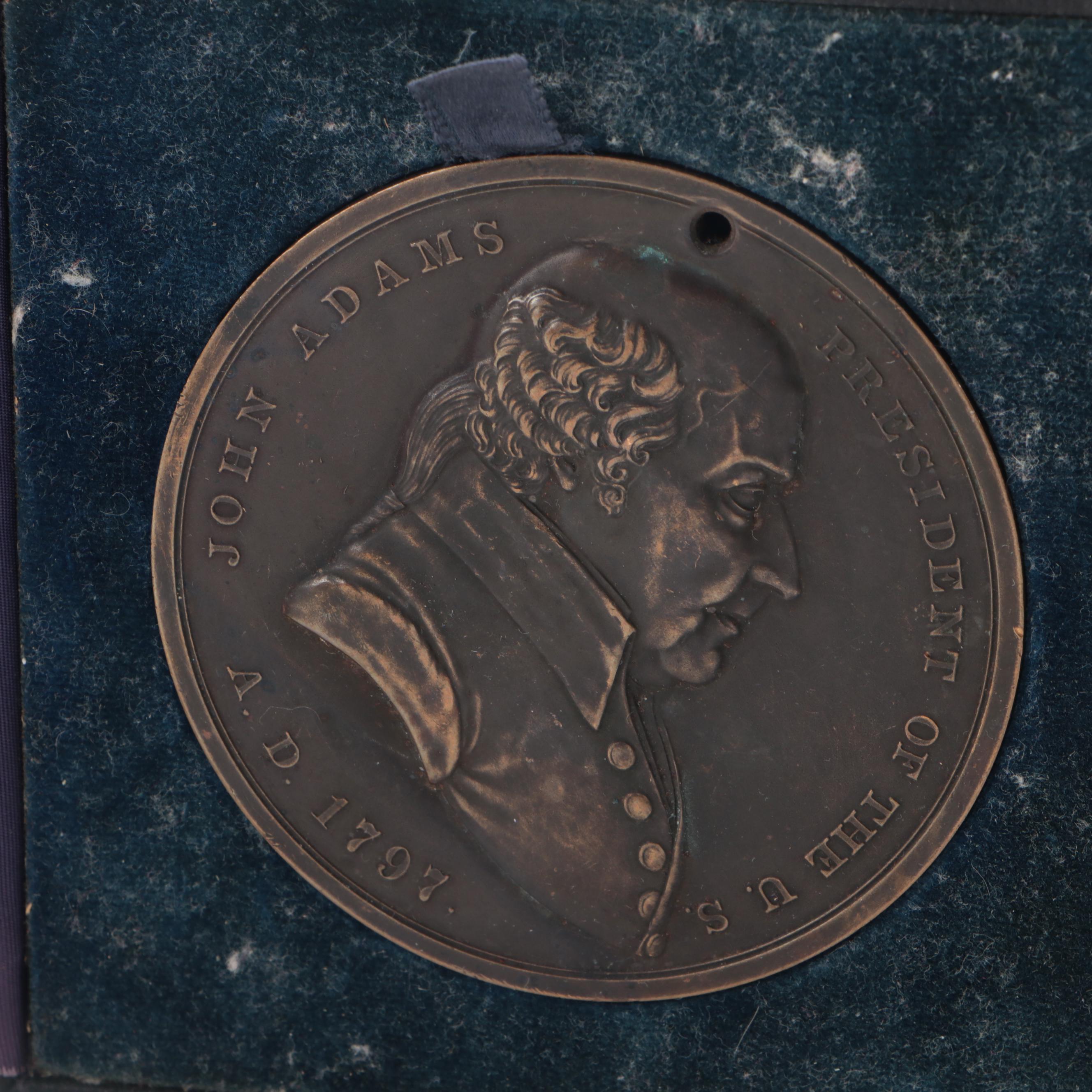 1797 (Dated) John Adams Indian Peace Medal, Post-1904 Large Size Type