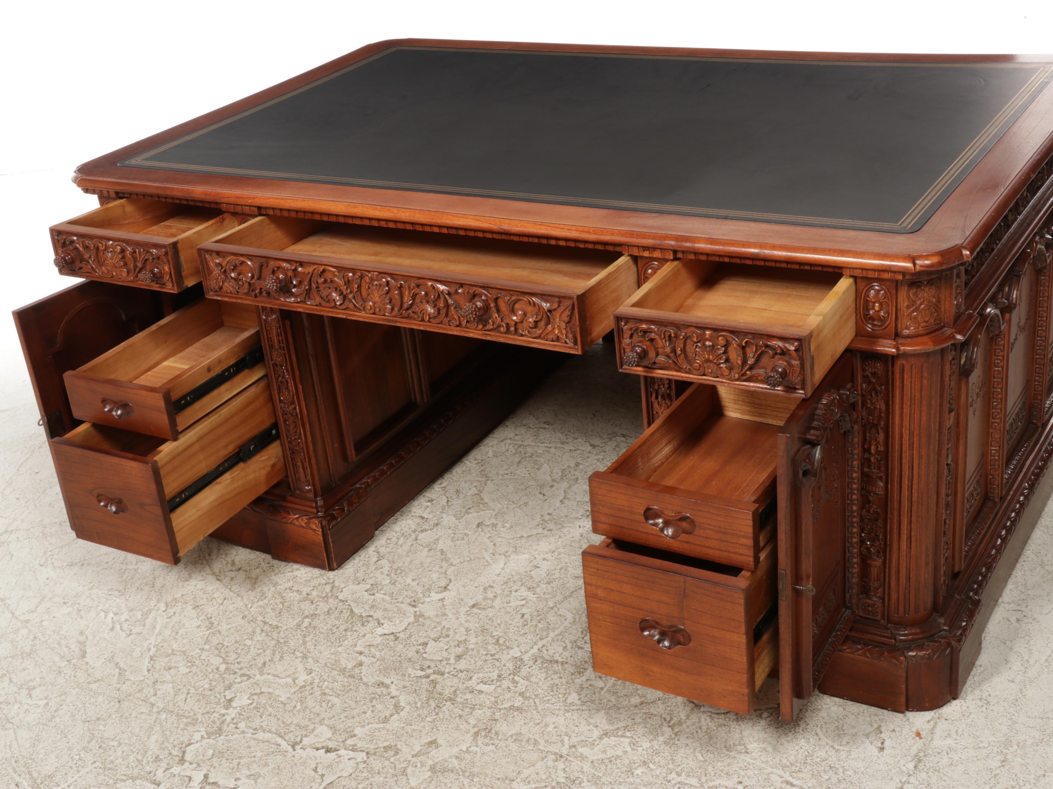 Replica HMS Resolute Carved Hardwood Desk