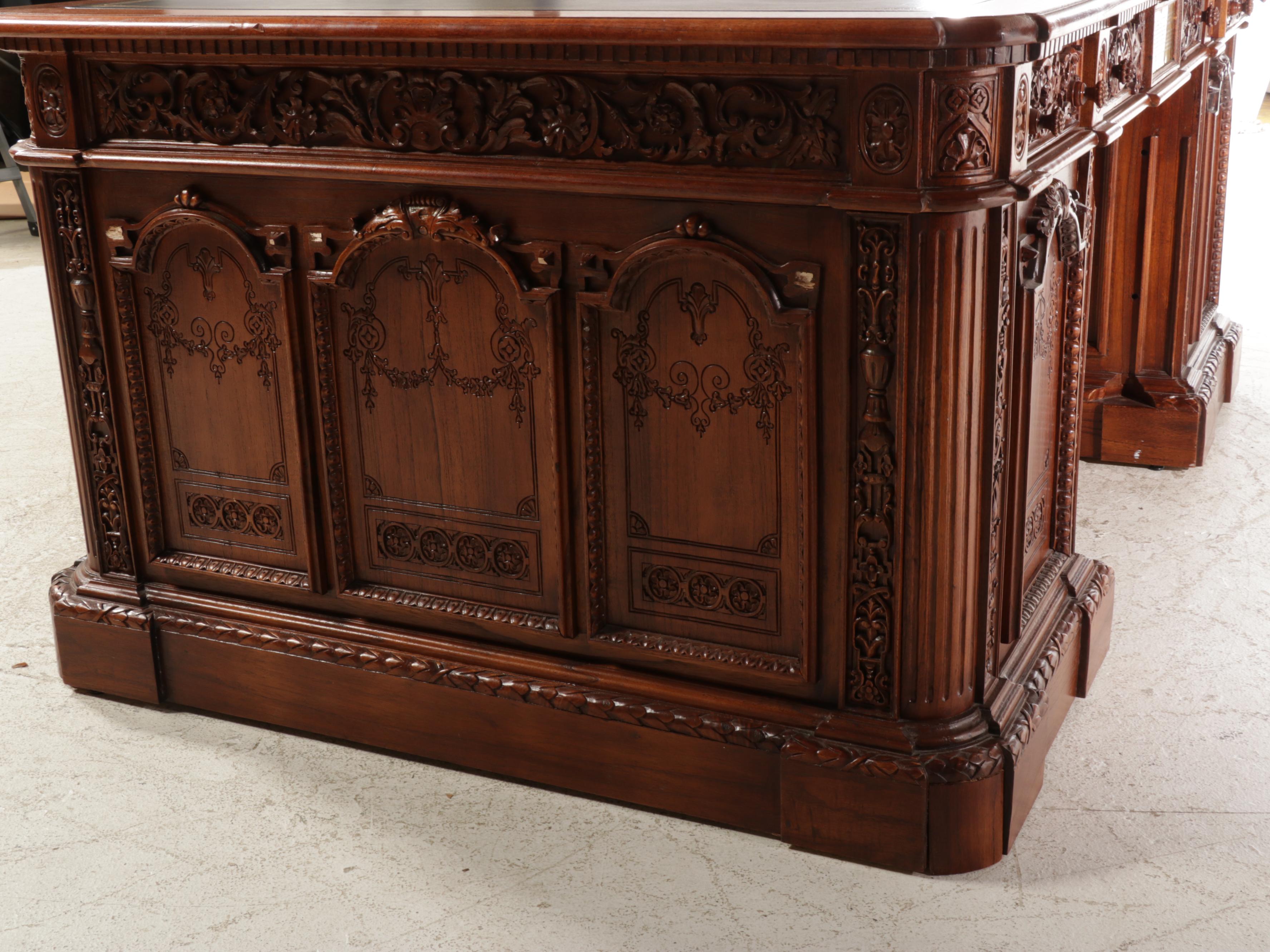 Replica HMS Resolute Carved Hardwood Desk