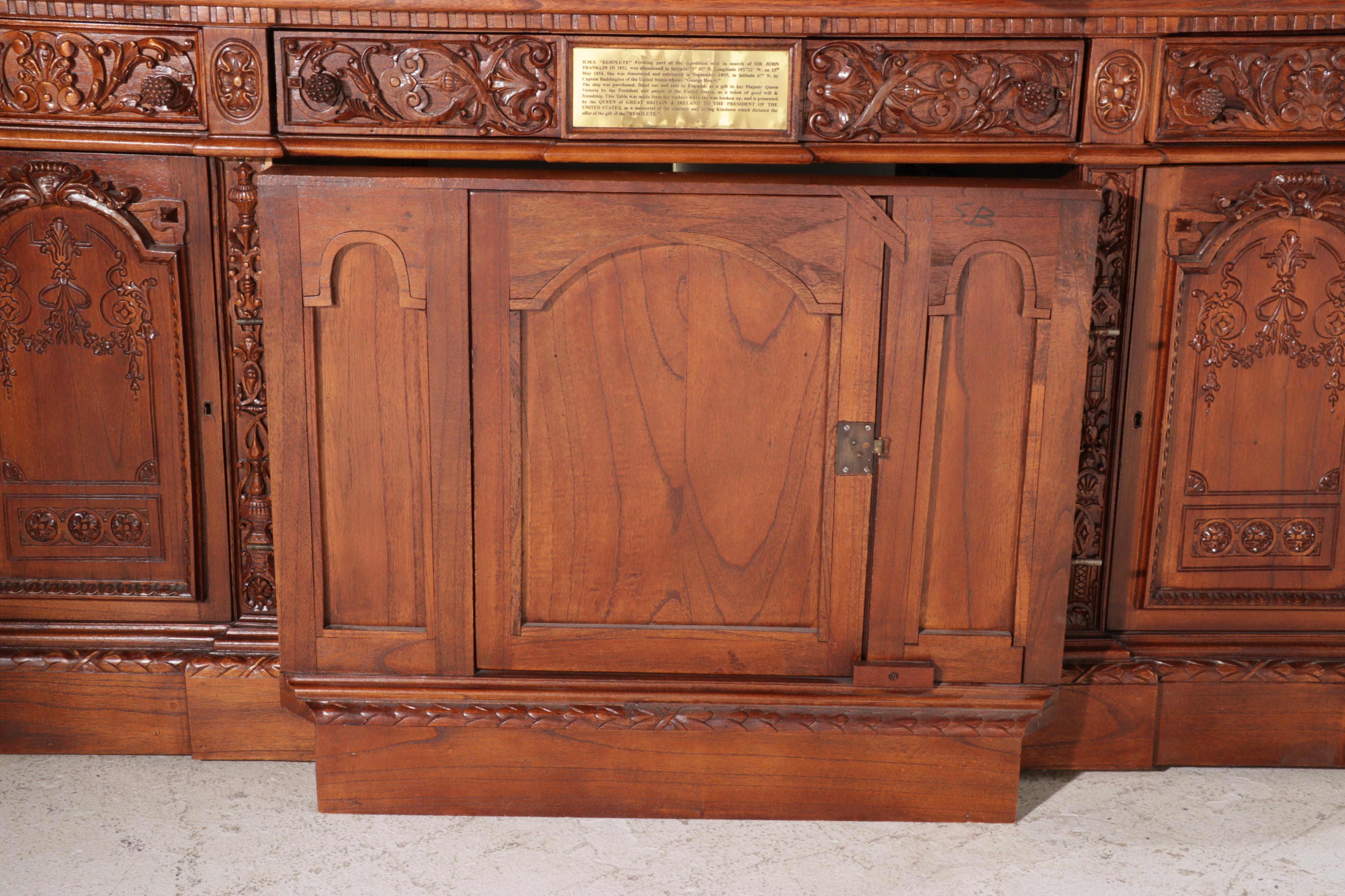 Replica HMS Resolute Carved Hardwood Desk