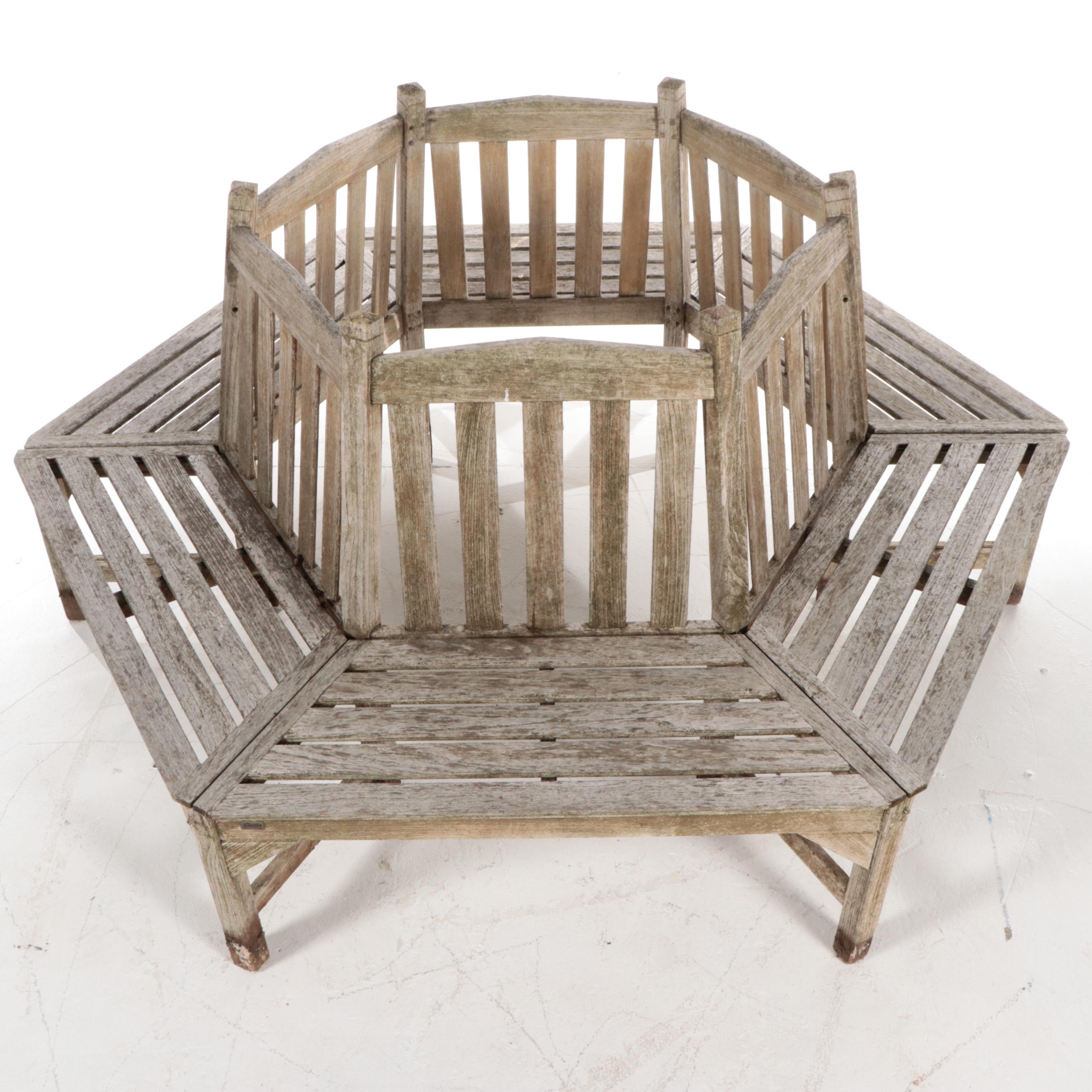 Two-Piece Gloster Slatted Teak Tree-Surround Garden Bench