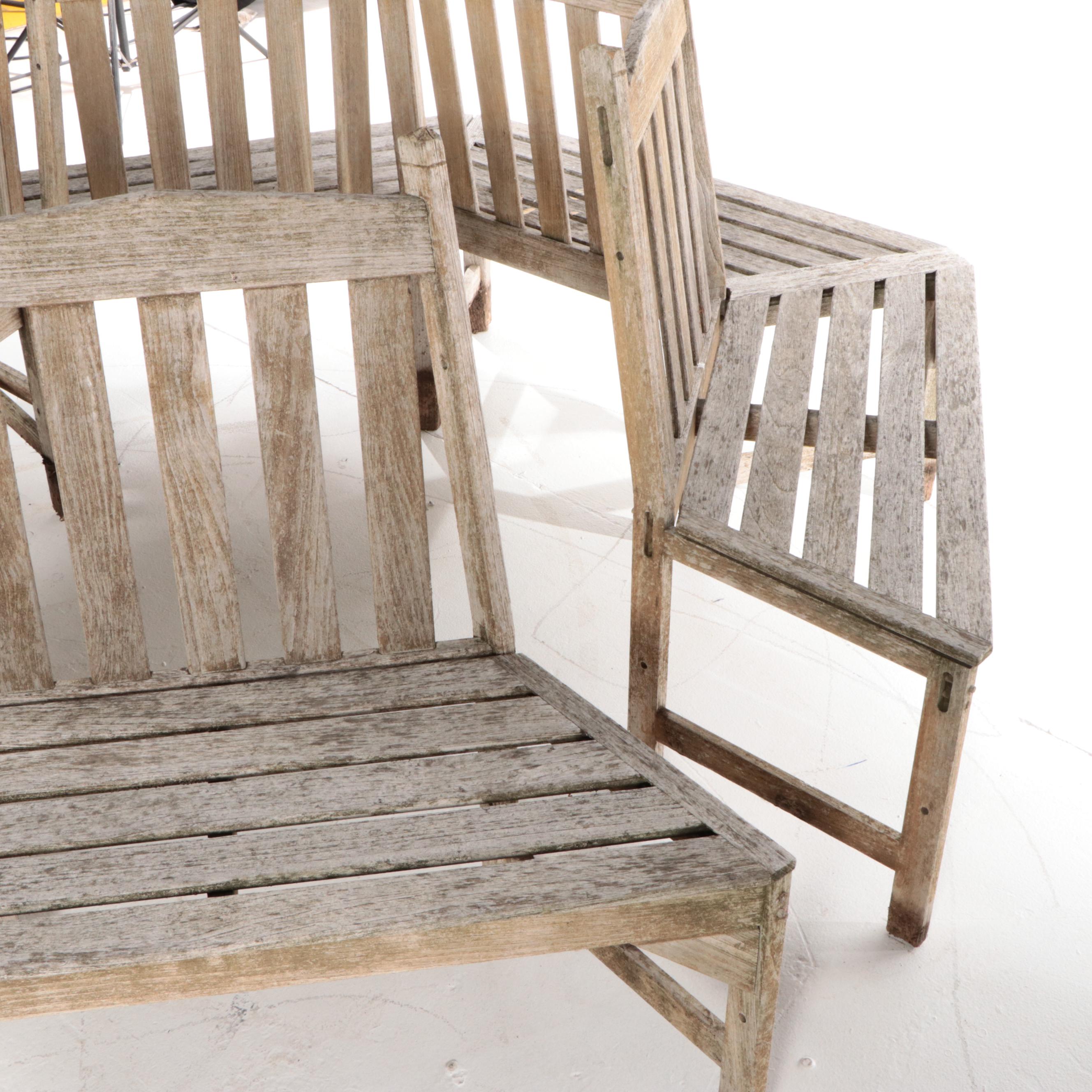 Two-Piece Gloster Slatted Teak Tree-Surround Garden Bench