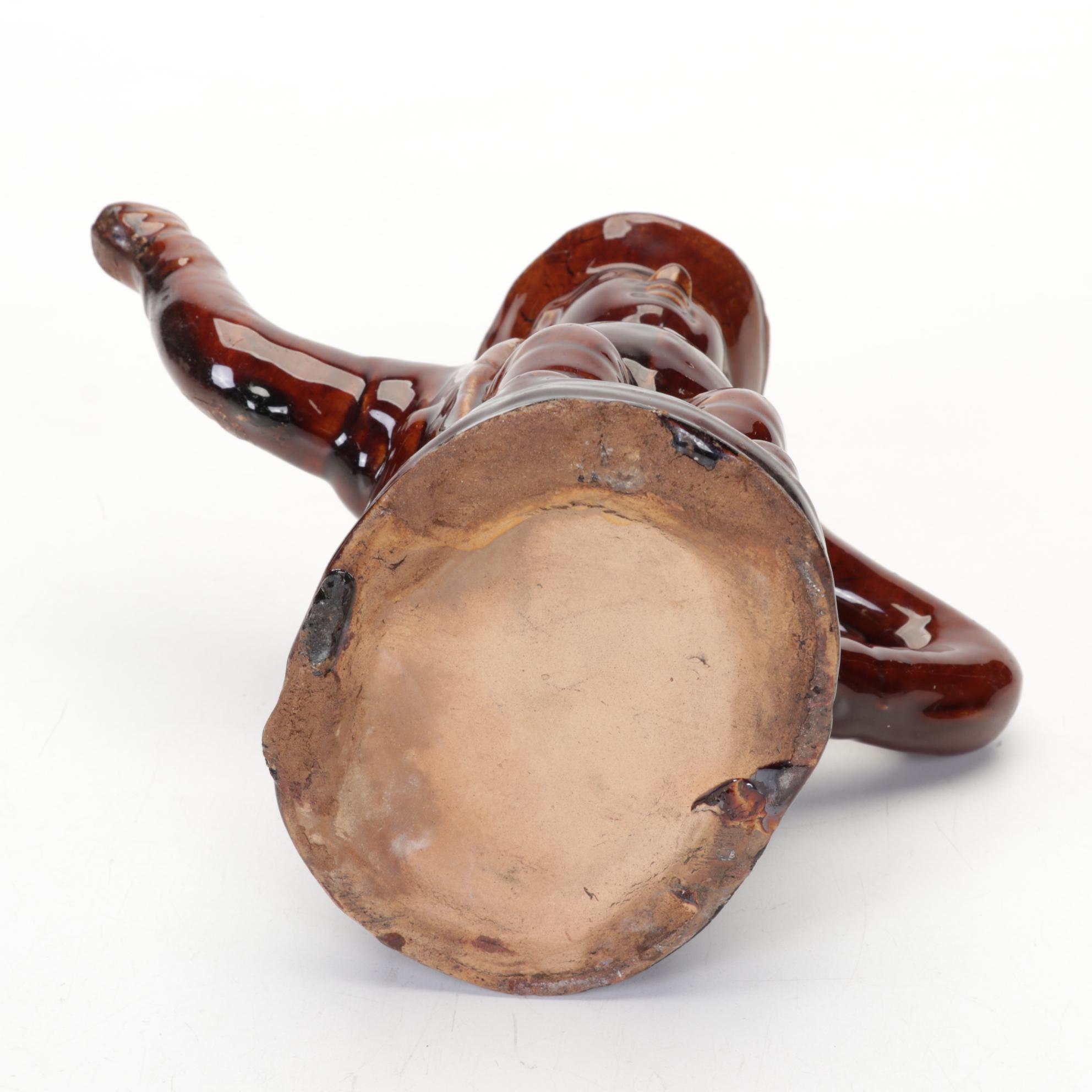 English Treacle Glaze Hunting Pitcher with Fox Handle, Novelty Teapot and Mug