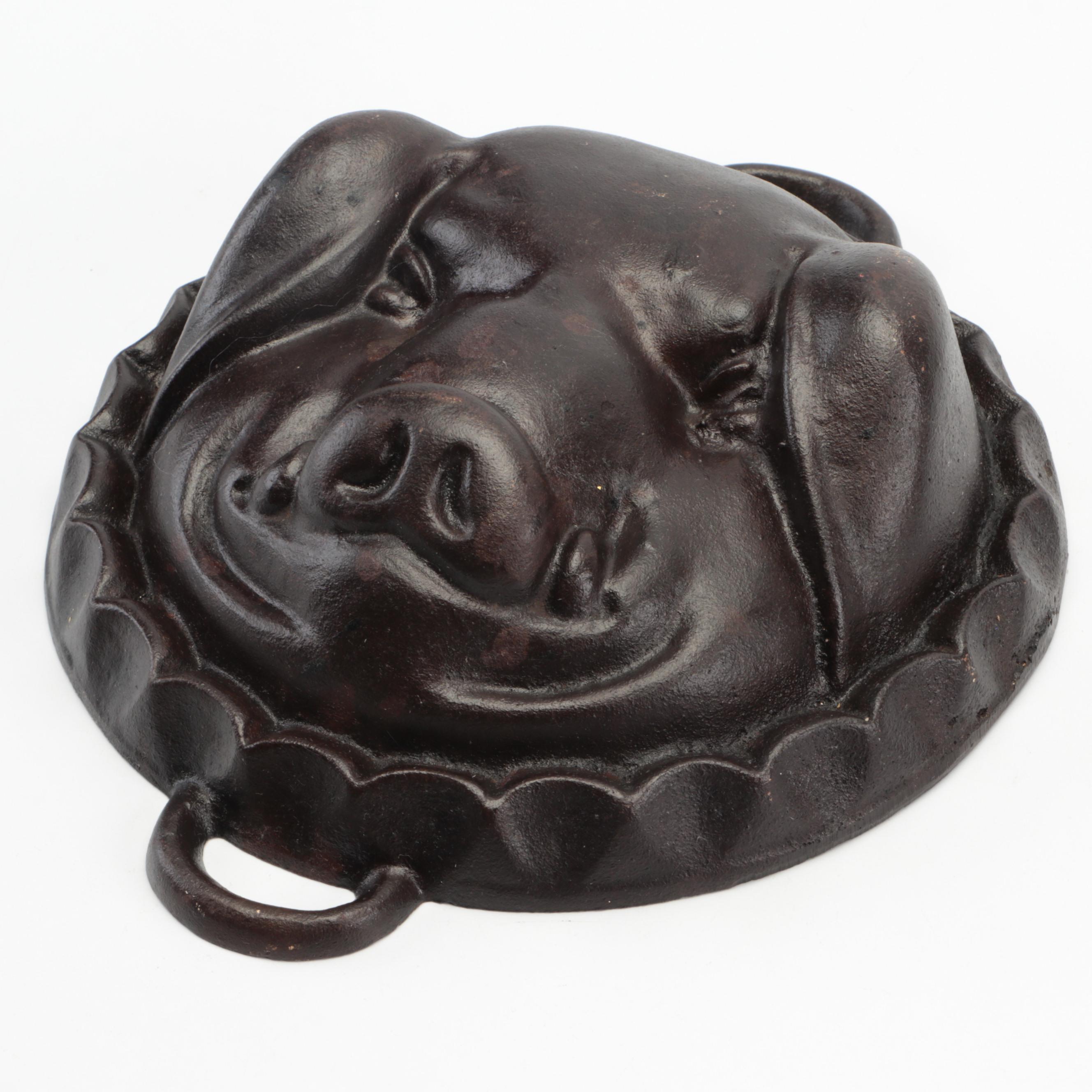 Crimped Edge Cast Iron Pig Head Mold