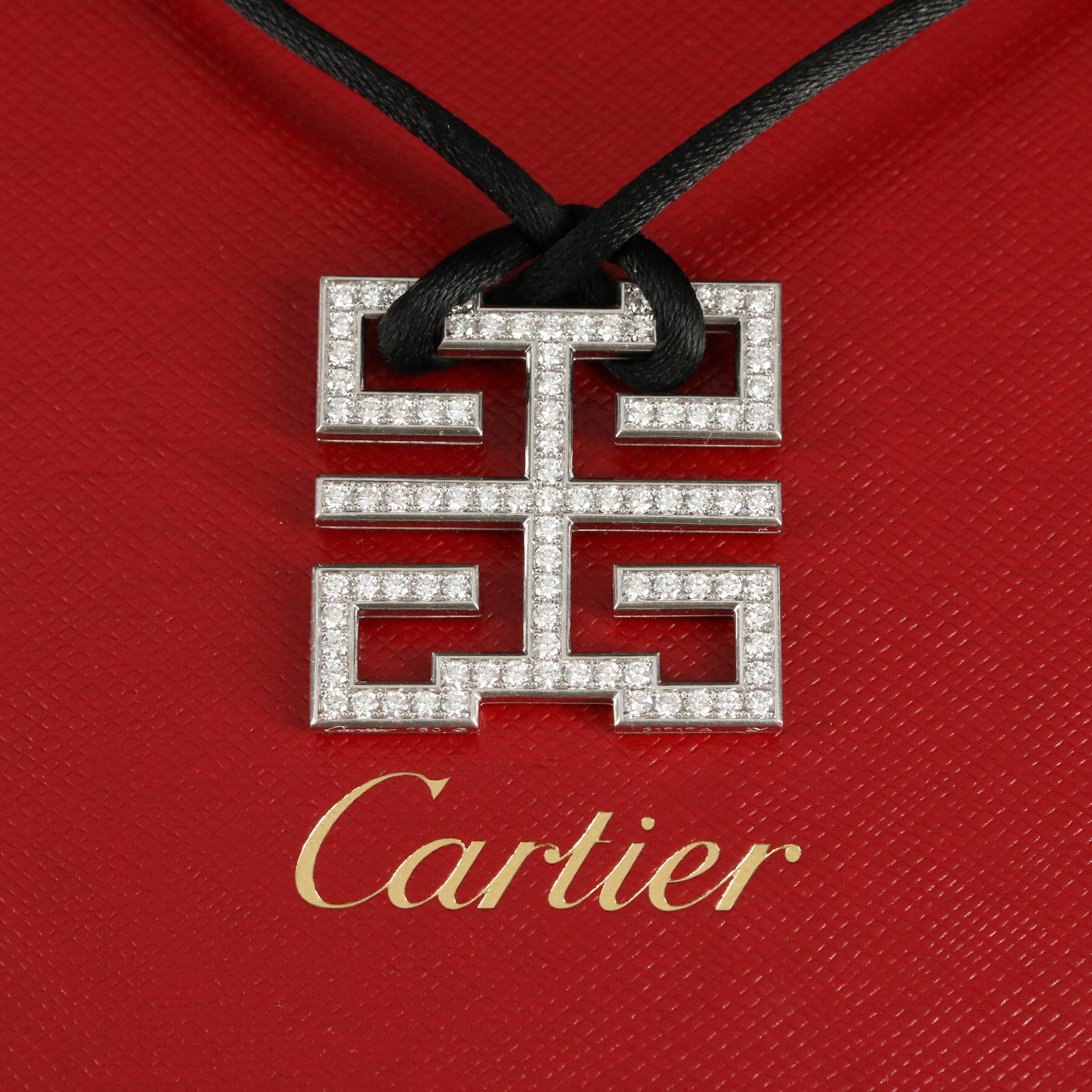 Cartier "le Baiser du Dragon" 18K 1.80 CTW Diamond Necklace